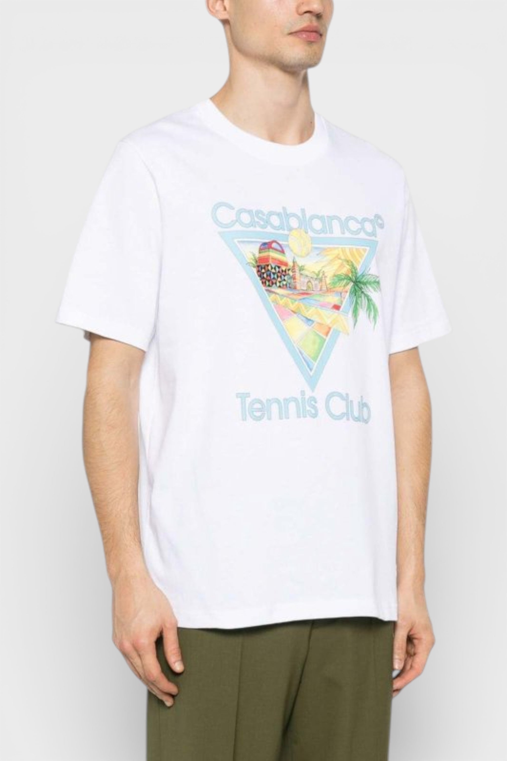 Printed T-Shirt Afro Cubism Tennis Club White