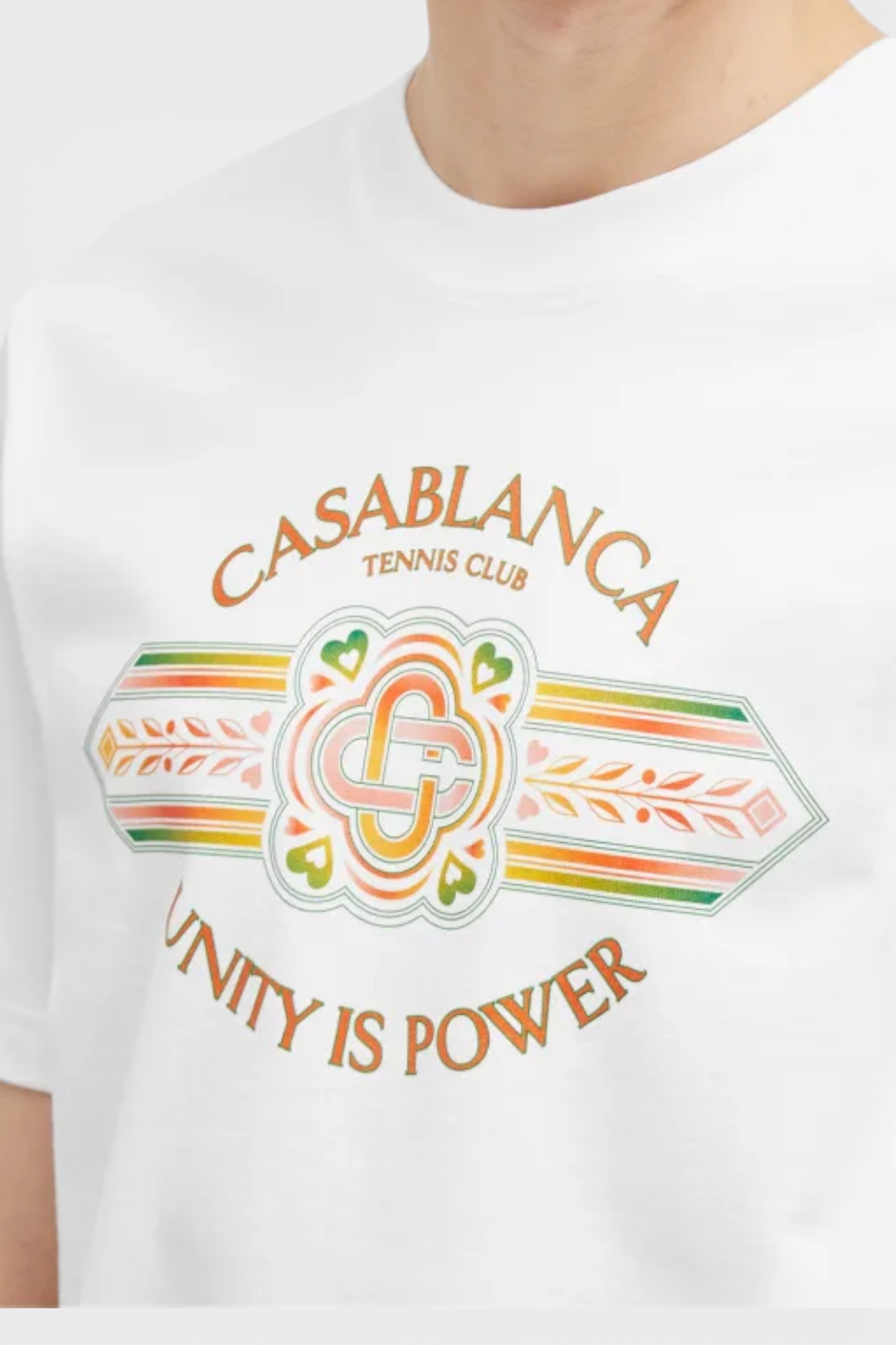 Casablanca Printed T-Shirt Unity Is Power White