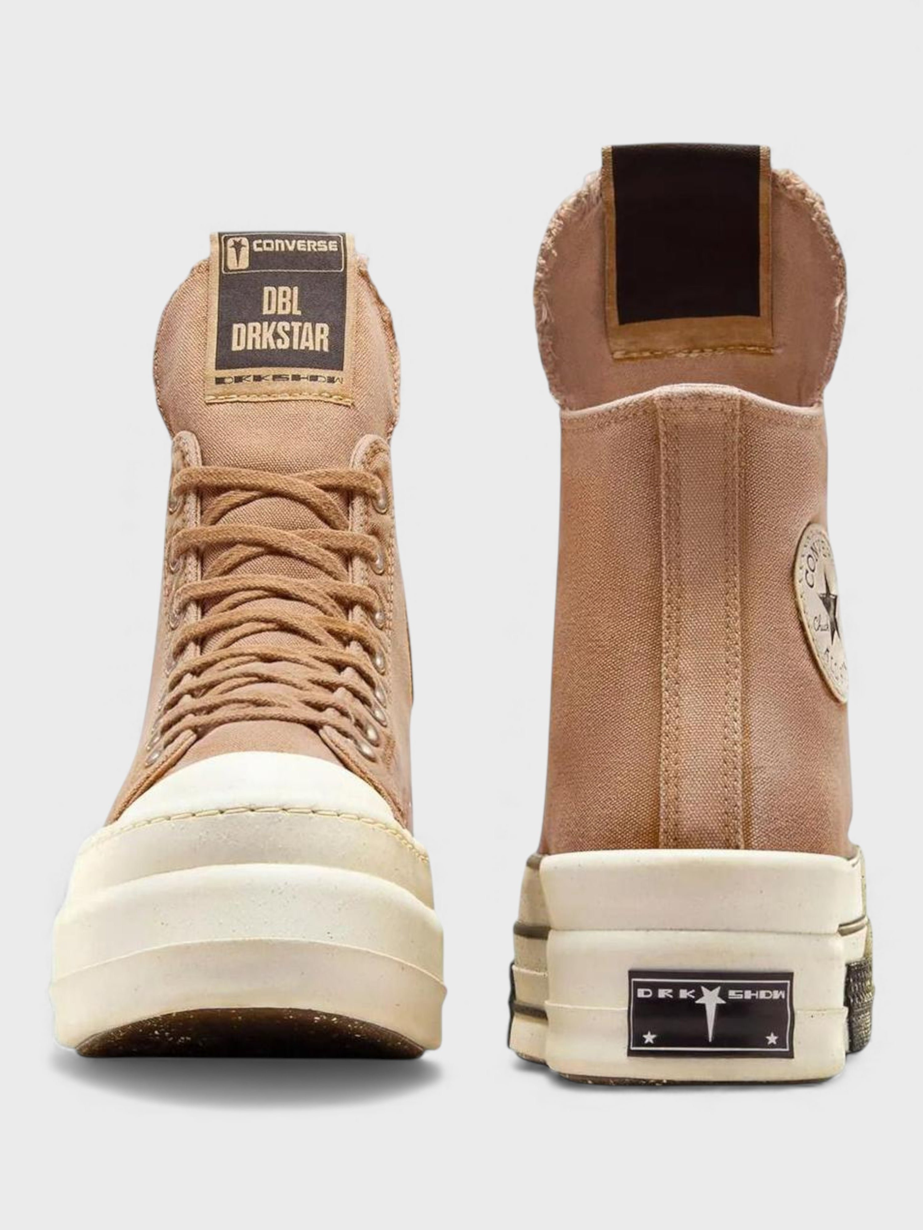 Converse x Rick Owens DRKSHDW DBL DRKSTAR Chuck 70 High Washed Canvas Brown