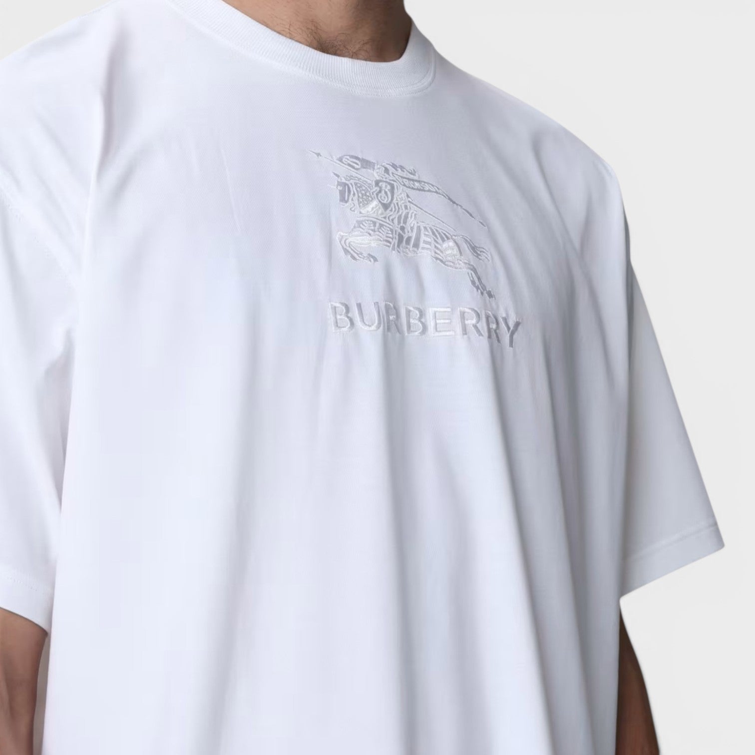Embroidered Cotton T Shirt White