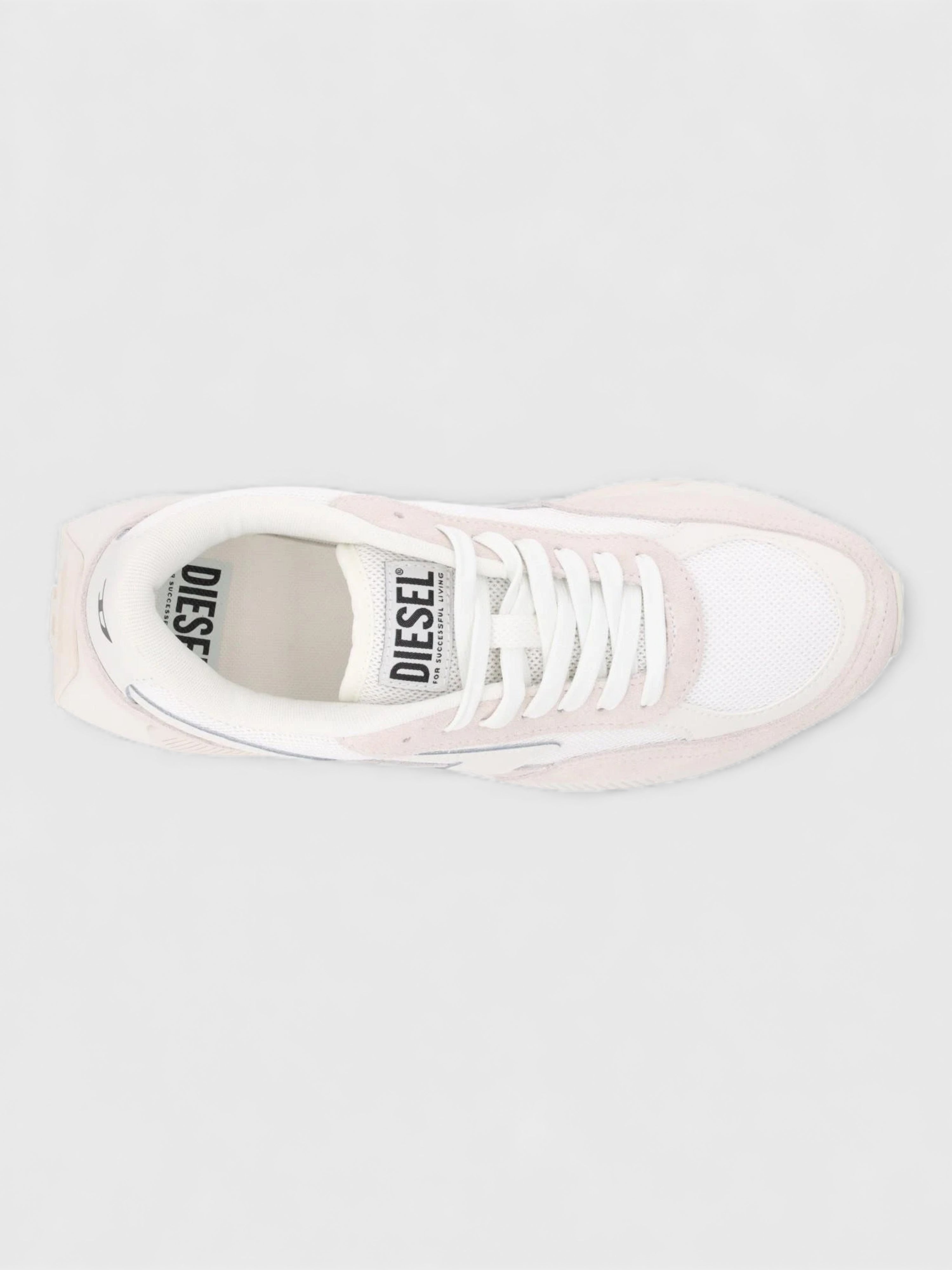 Diesel Womens Tyche Runner Sneakers Suede Fabric White