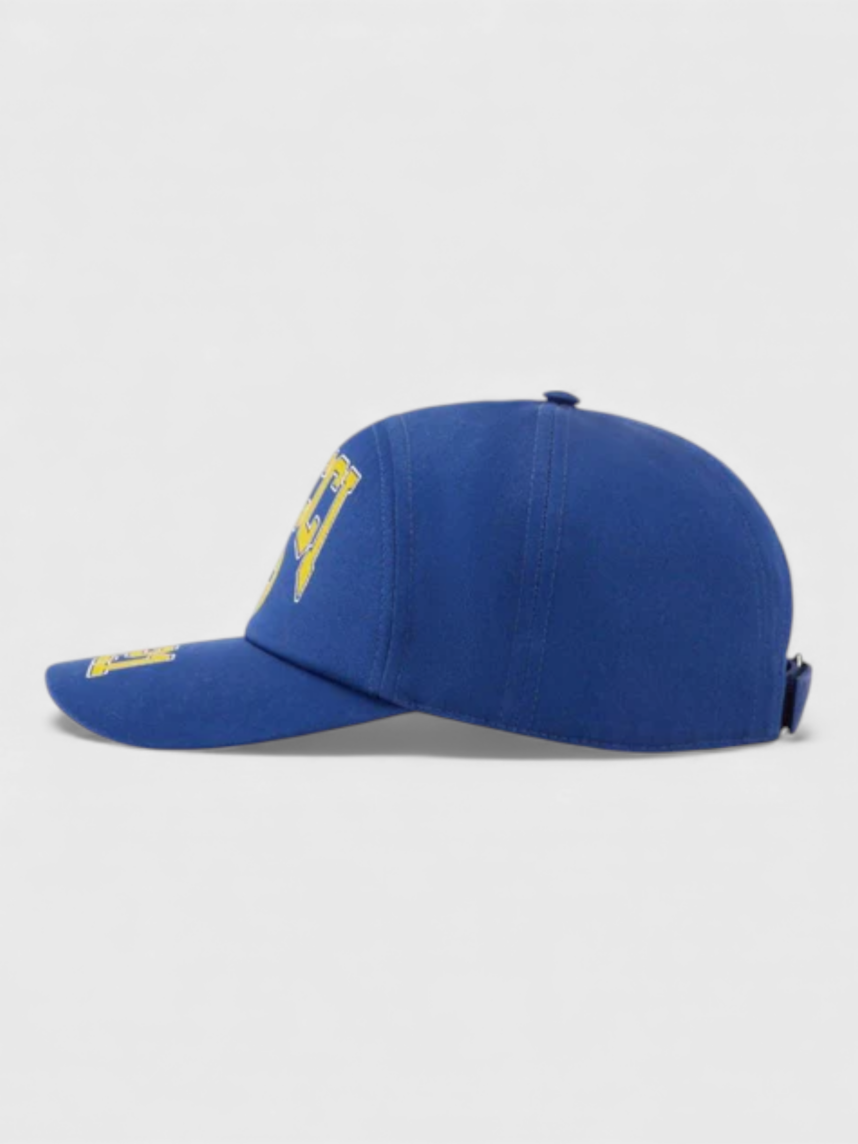 Gucci Brand Print Panelled Cotton Cap Blue