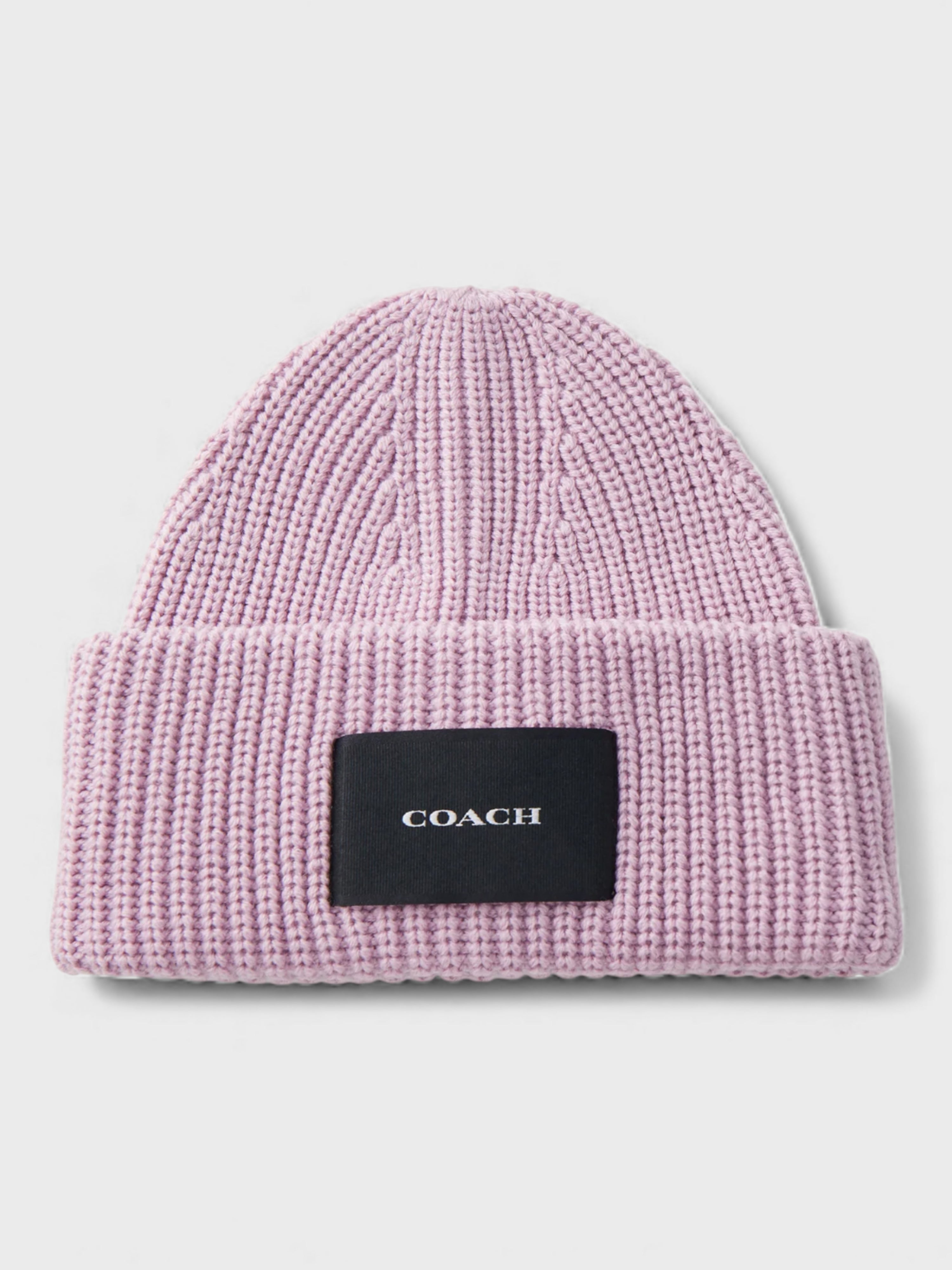 Coach Woven Patch Beanie Faded Pink