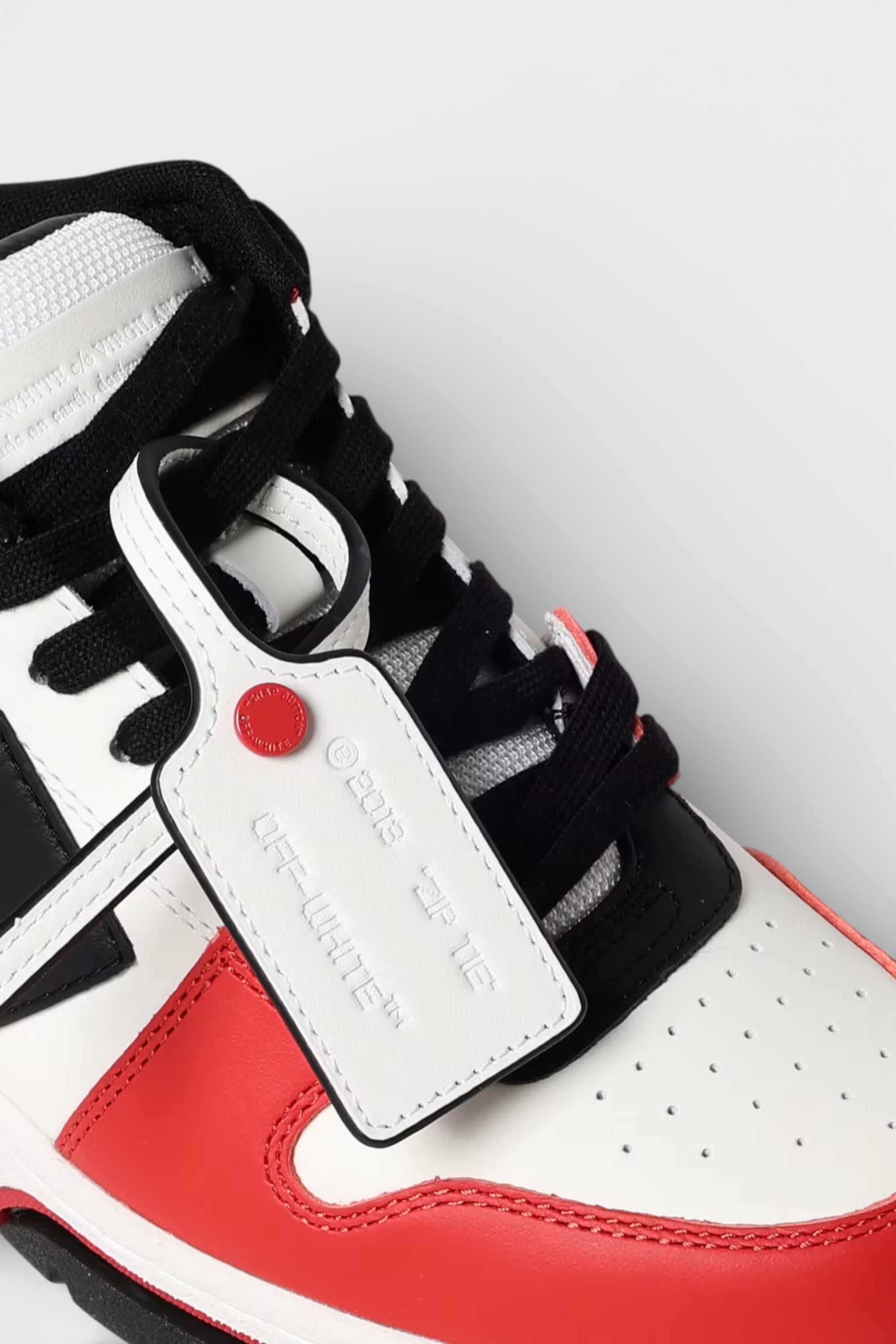 Out Of Office Leather Sneakers Red Black