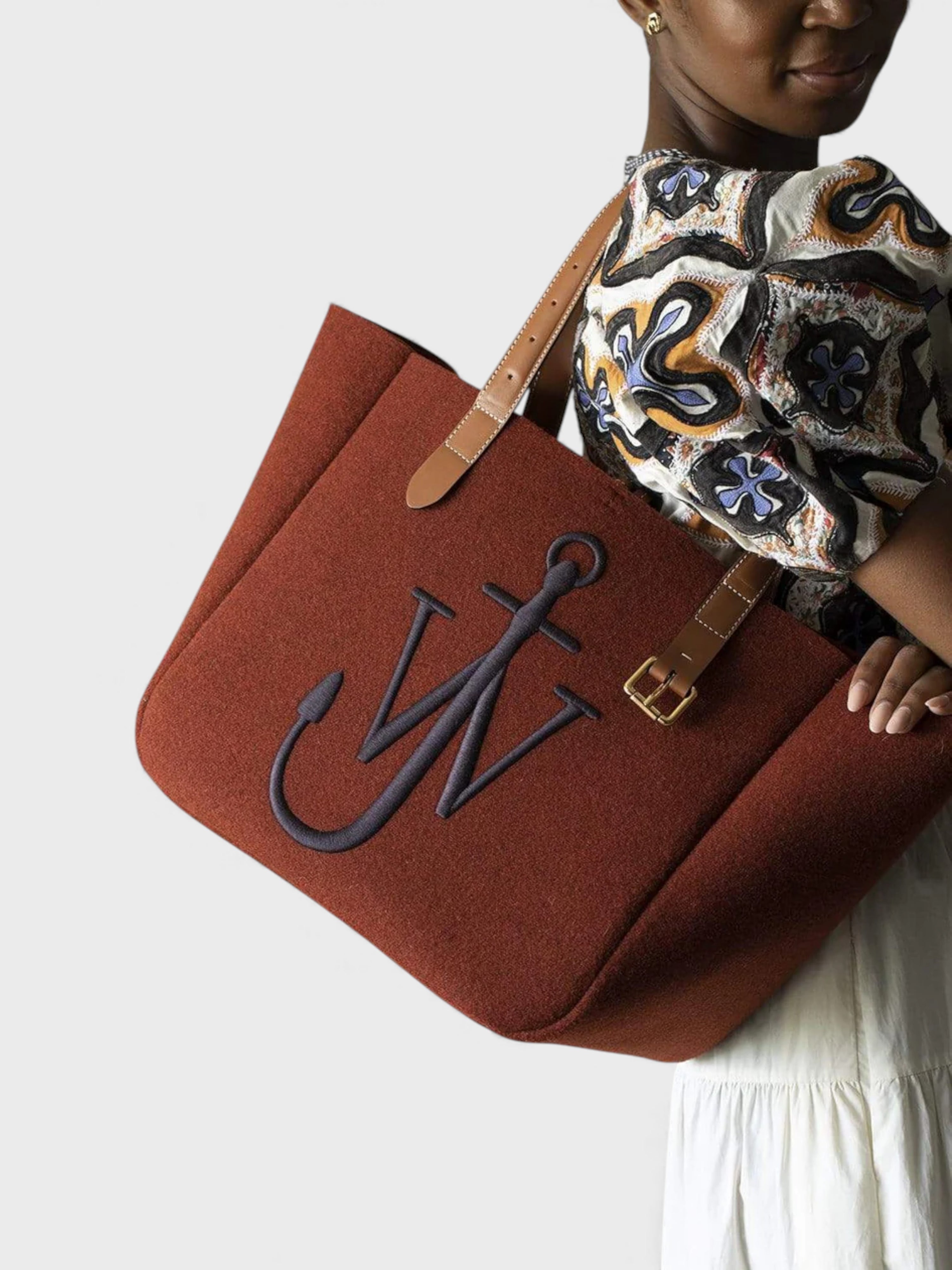 J.W. Anderson Belt Tote Bag Bordeaux Navy