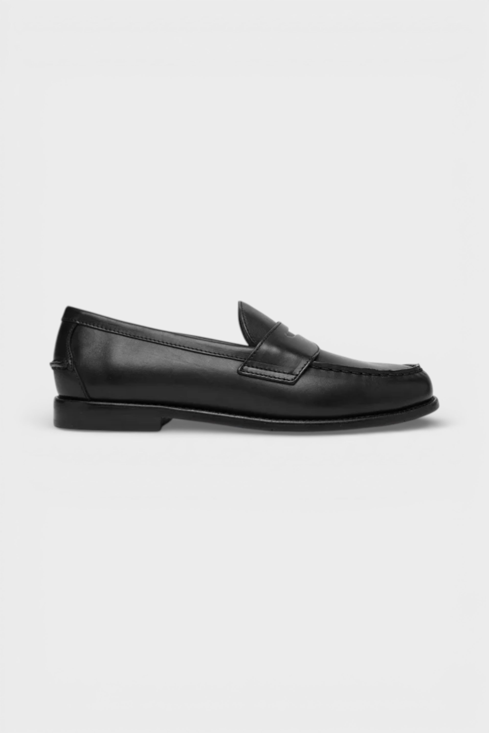 Alston Penny Leather Loafers Black
