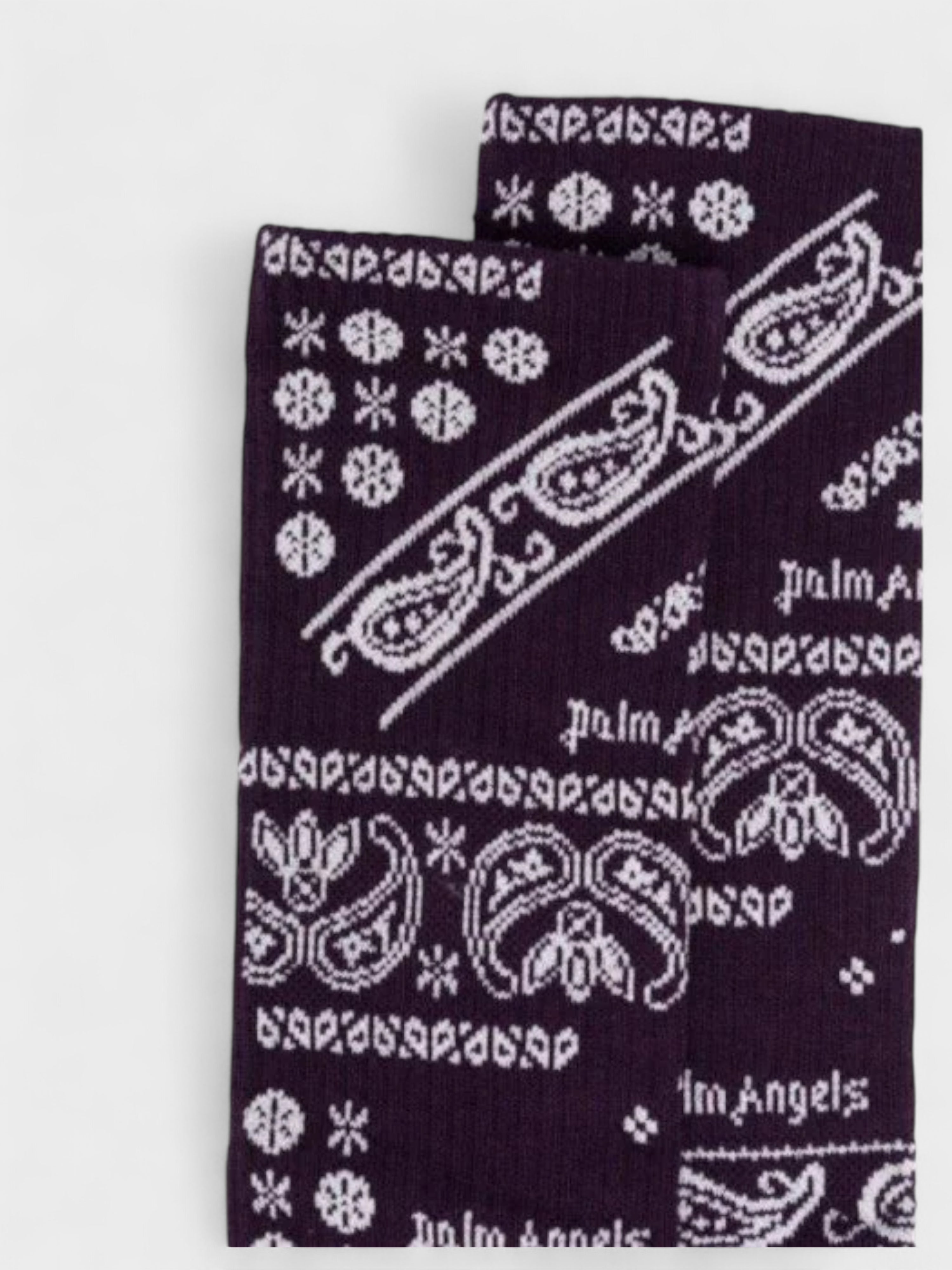 Palm Angels Bandana Socks Purple Off White