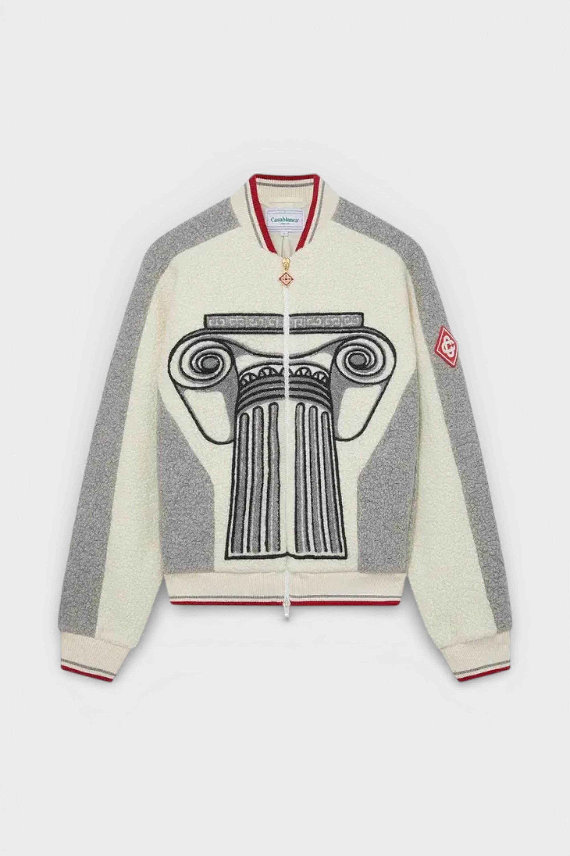 Embroidered Cashmere Terry Jacket White Column