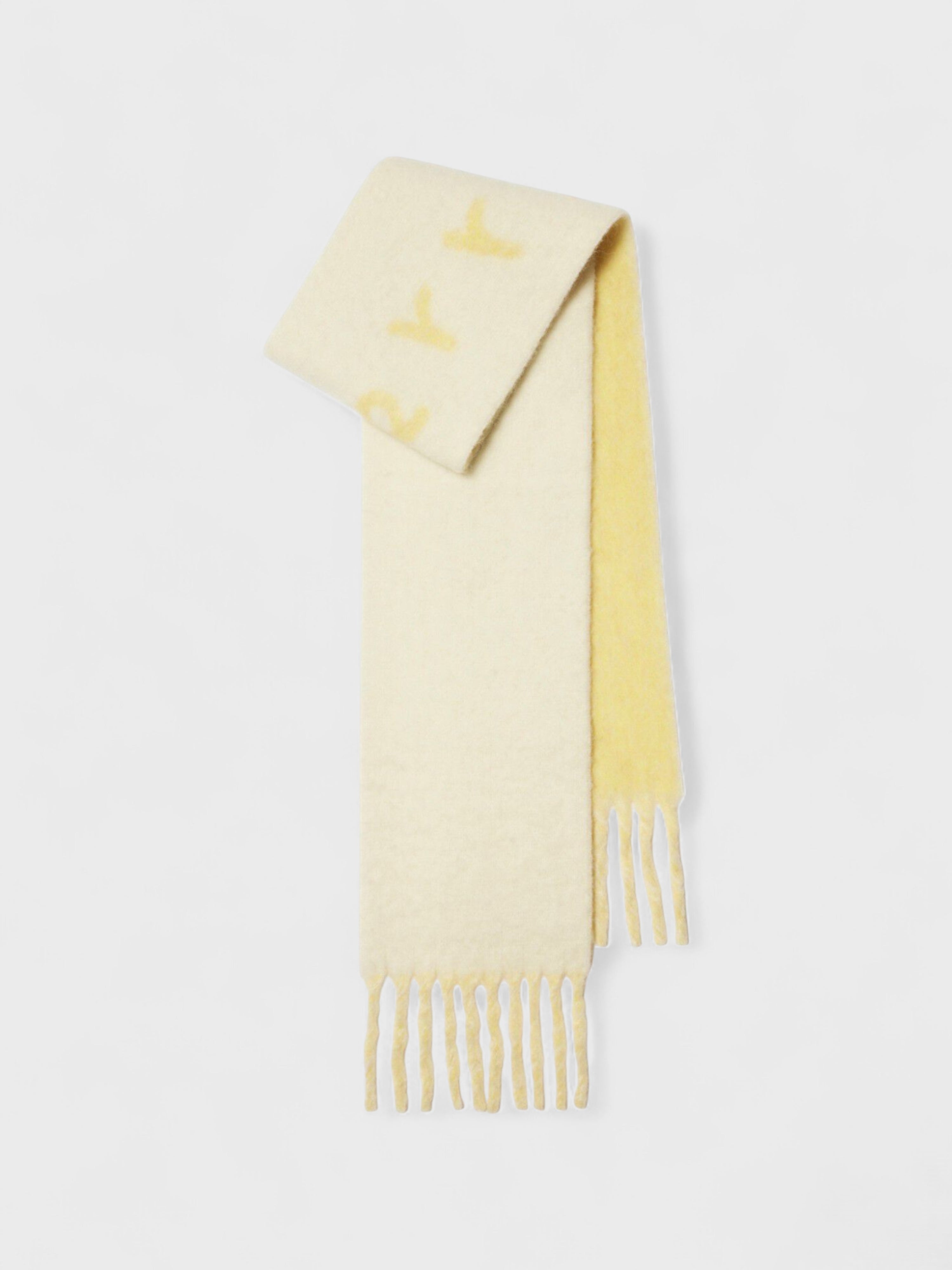 Burberry Logo Intarsia Reversible Scarf Alpaca Wool