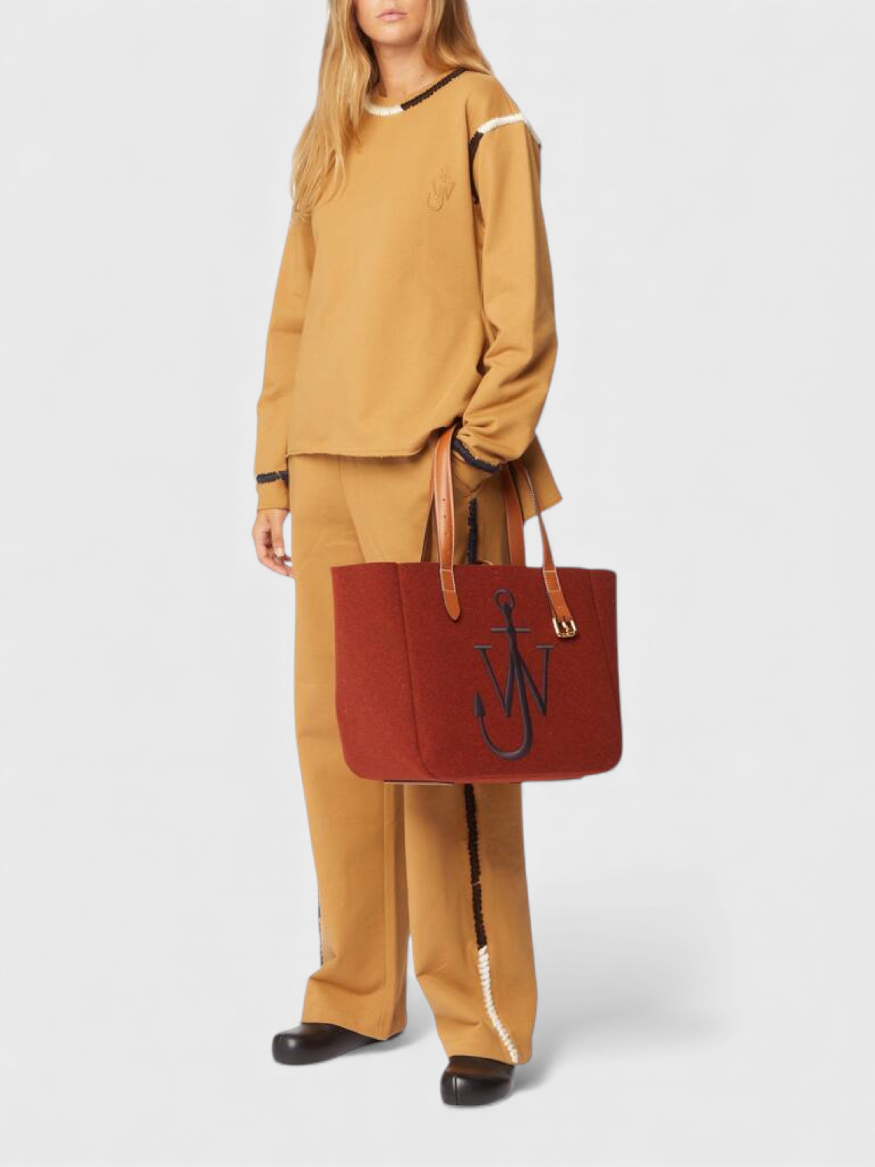 J.W. Anderson Belt Tote Bag Bordeaux Navy