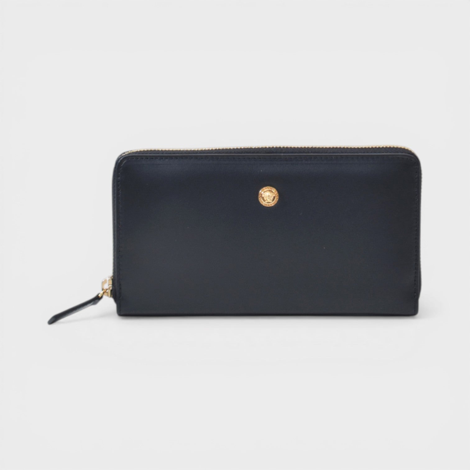 Zip Around Wallet Leather Black