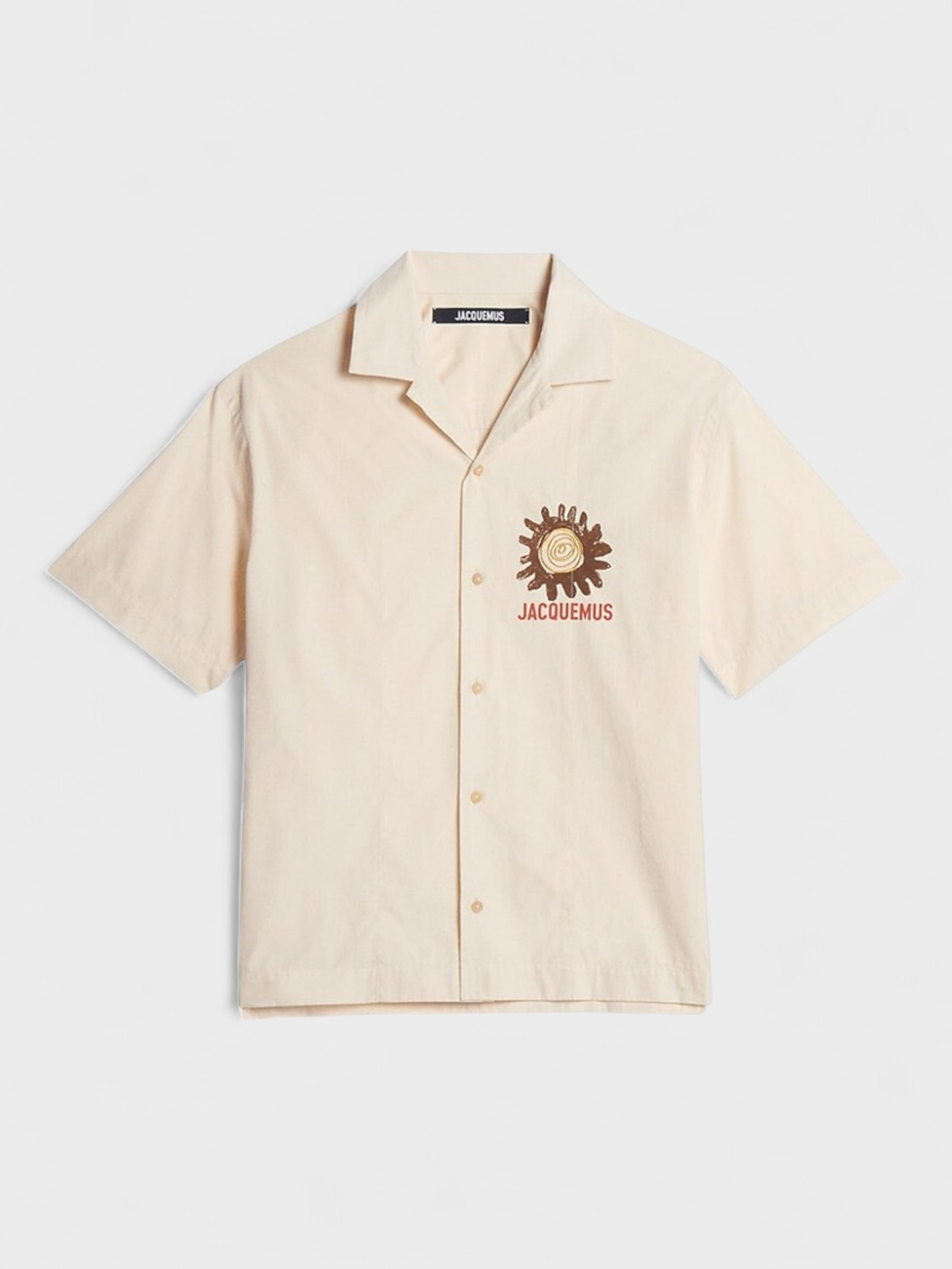 Jacquemus La Chemise Jean White Pink Flower Shirt Beige
