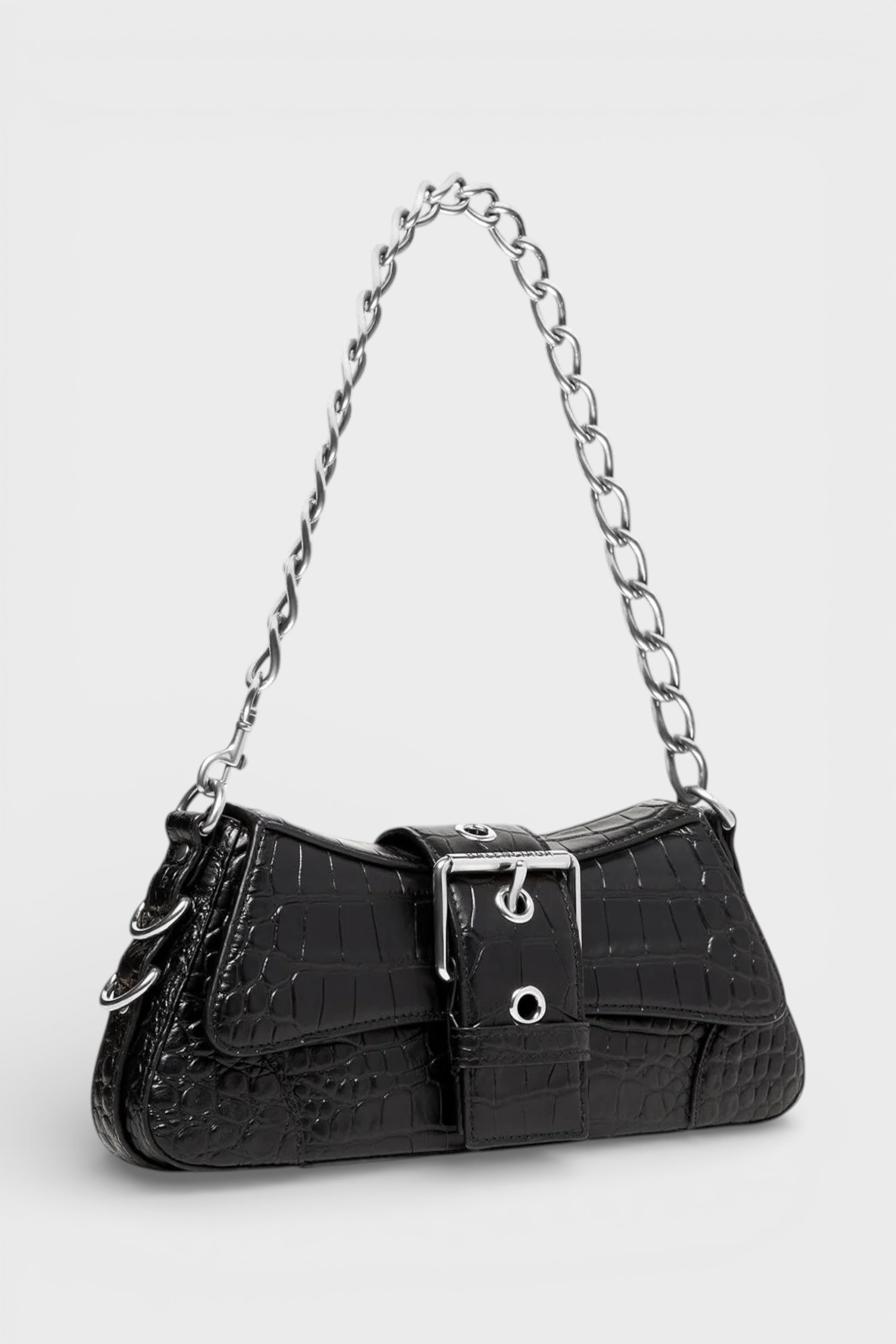 Balenciaga Lindsay Leather Shoulder Bag Black