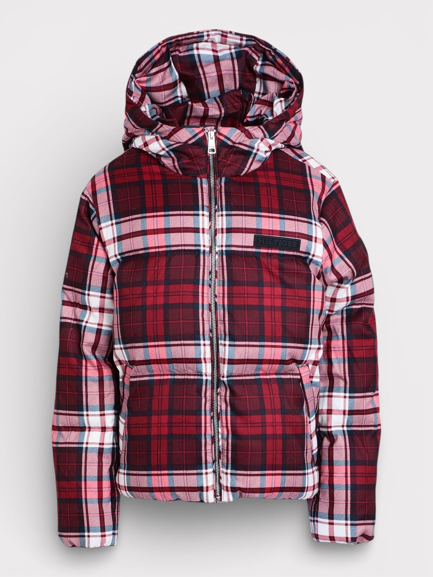 Tommy Hilfiger New York Tartan Puffer Jacket Red