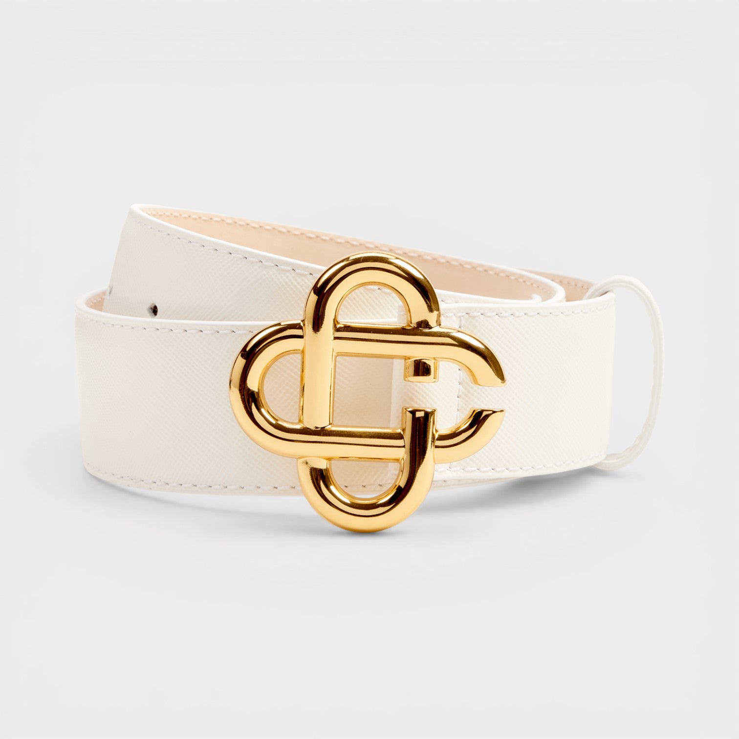 CC Logo Buckle Belt White
