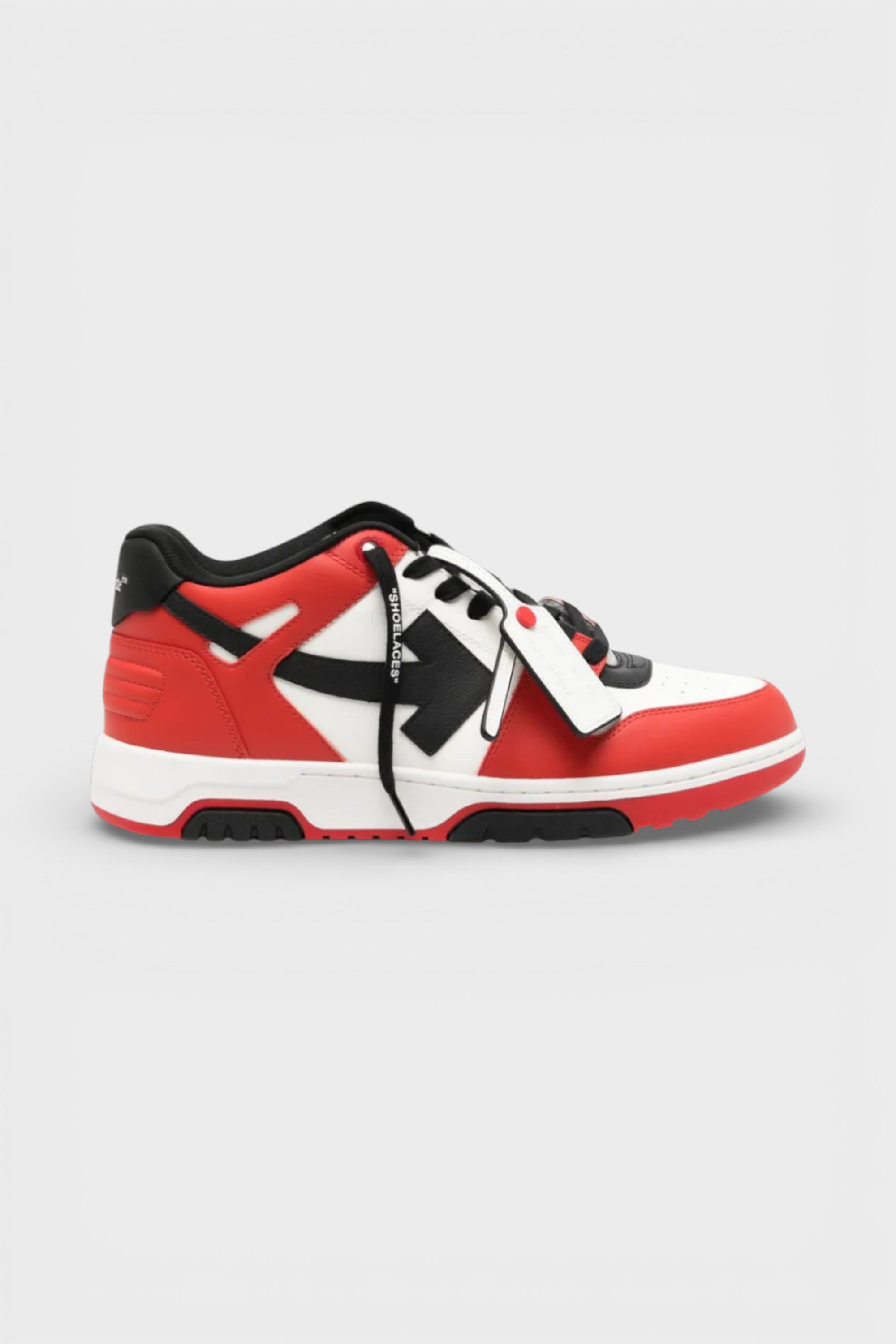 Out Of Office Leather Sneakers Red Black