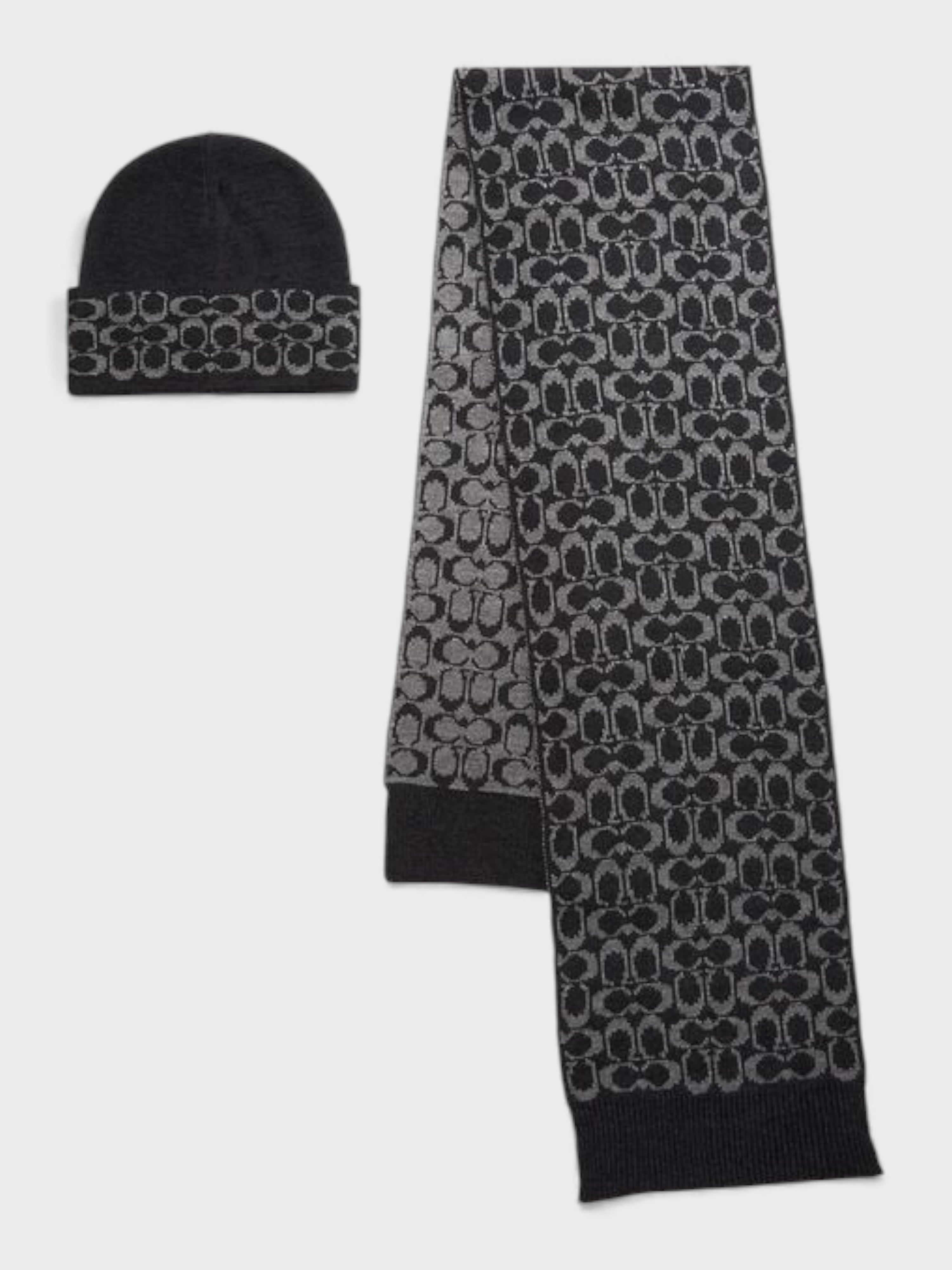 Coach Signature C Cuff Beanie and Scarf Gift Set