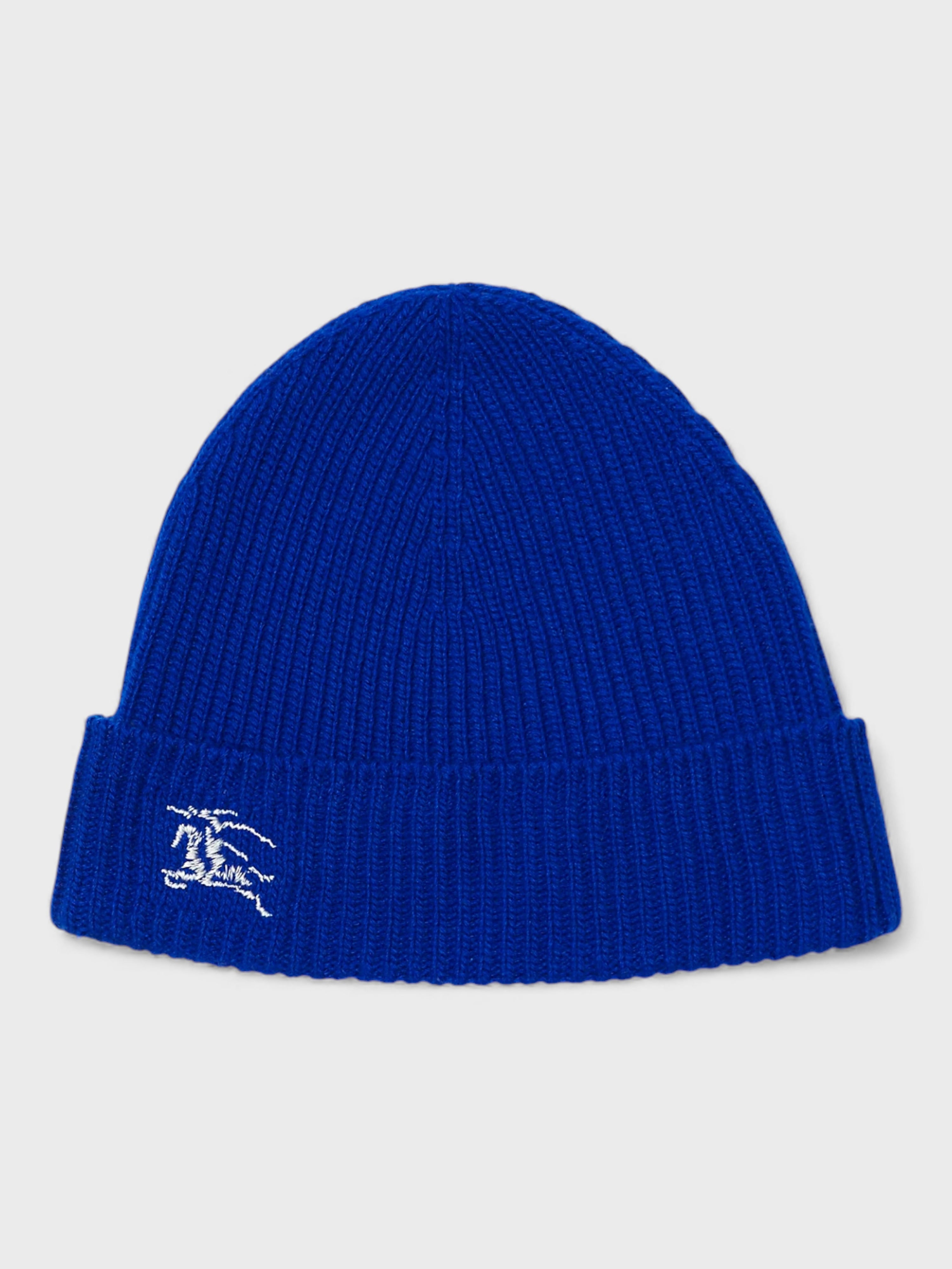 Burberry Ribbed Cashmere Beanie Knight Blue
