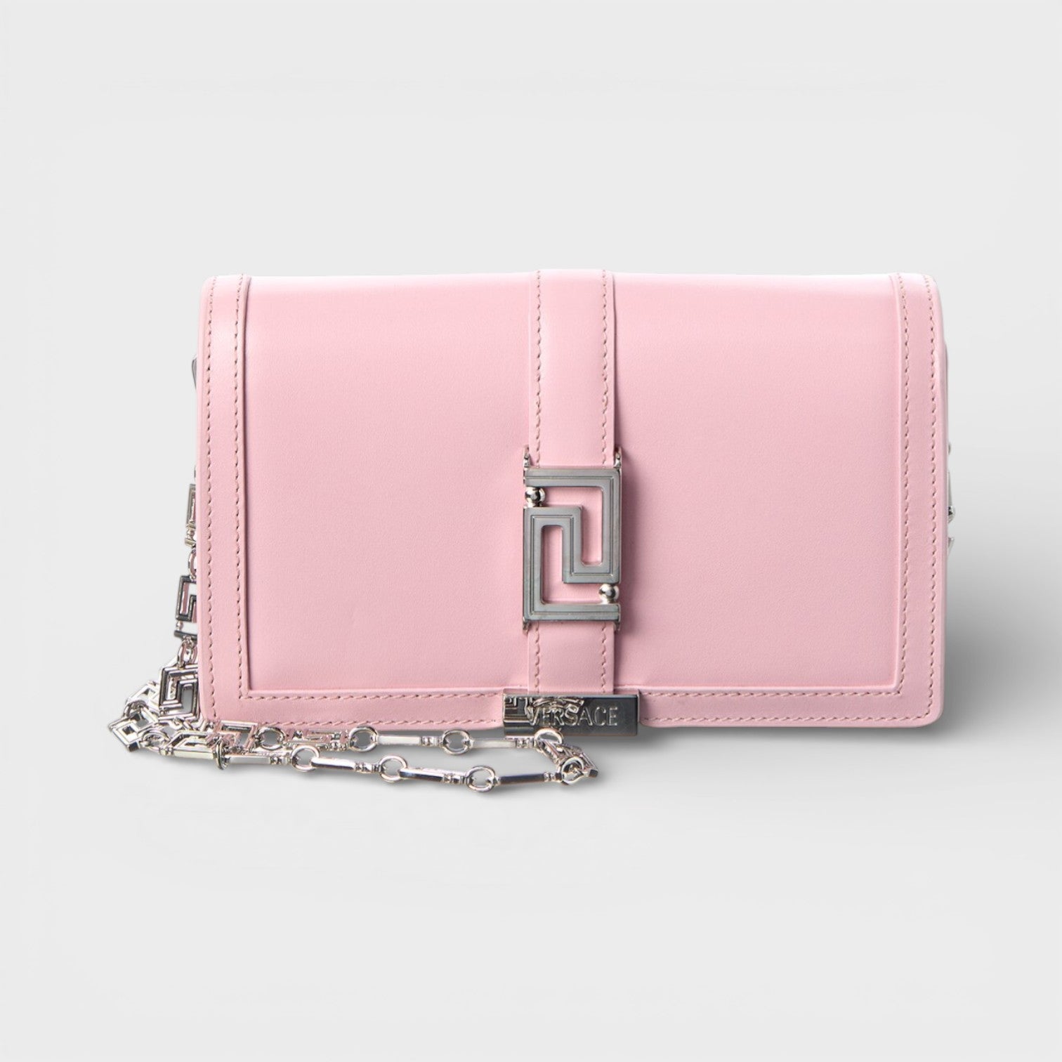 Wallet On Chain Shoulder Leather Bag Pink