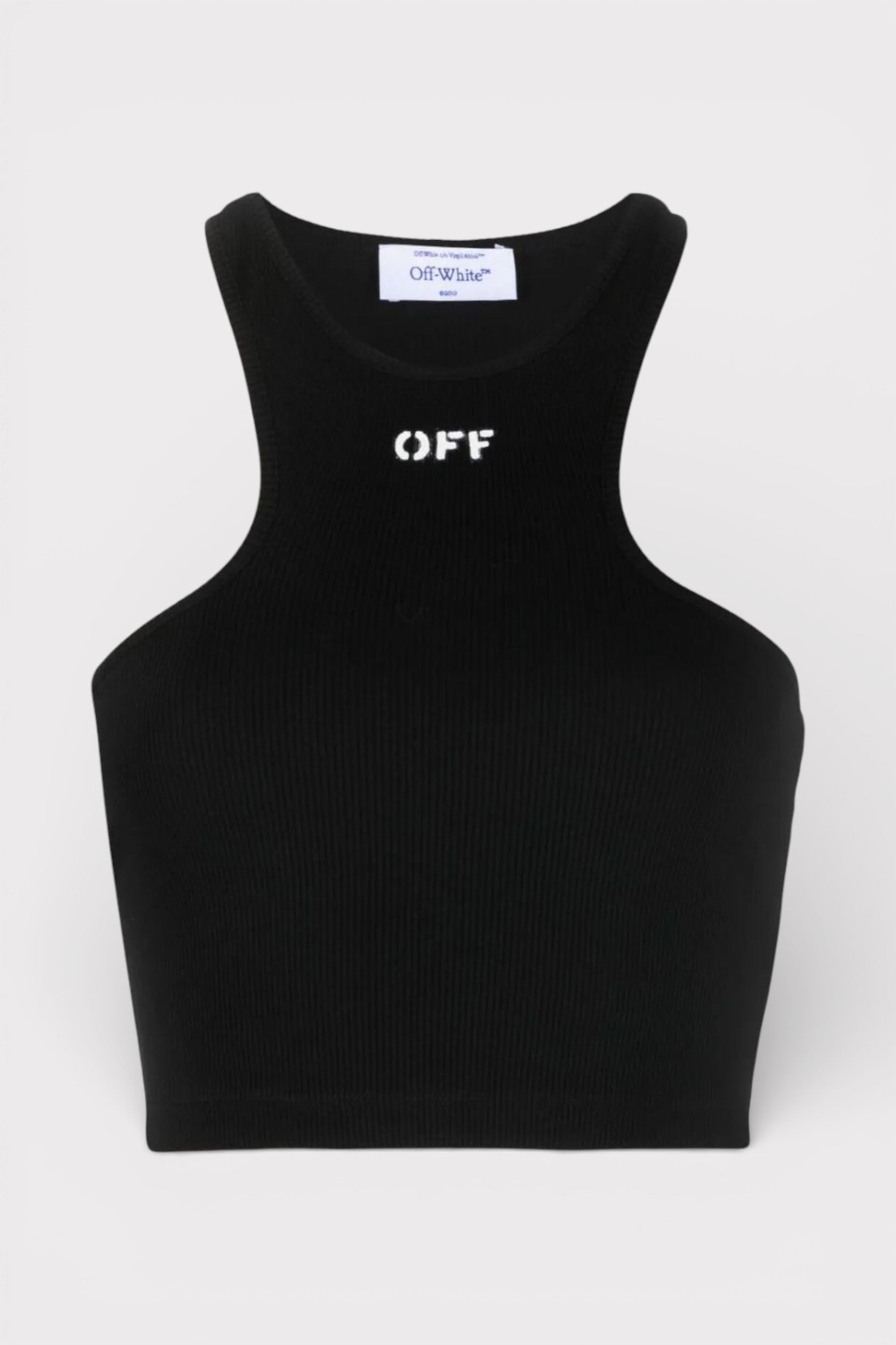 Off-White Off Stamp Rib Rowing Top Black