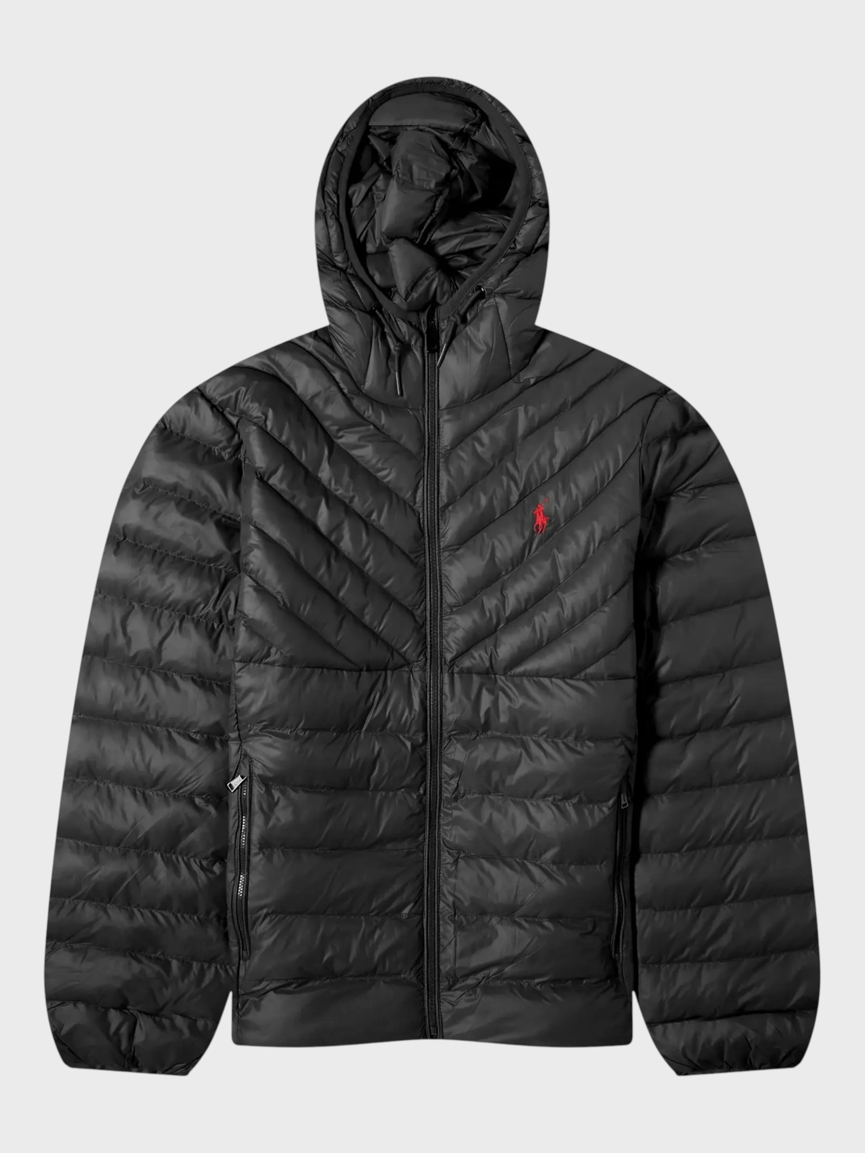 Polo Ralph Lauren Men's Terra Chevron Insulated Hooded Jacket Polo Black