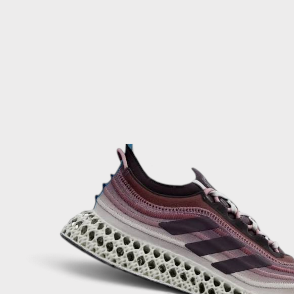 Supplied Fashion adidas 4DFWD X Parley running trainers in purple and white with a 3D-printed lattice midsole.