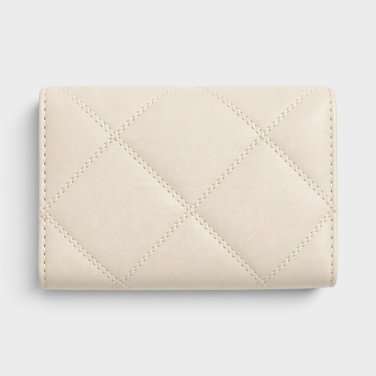 Willa Quilted Card Case Wallet Cream