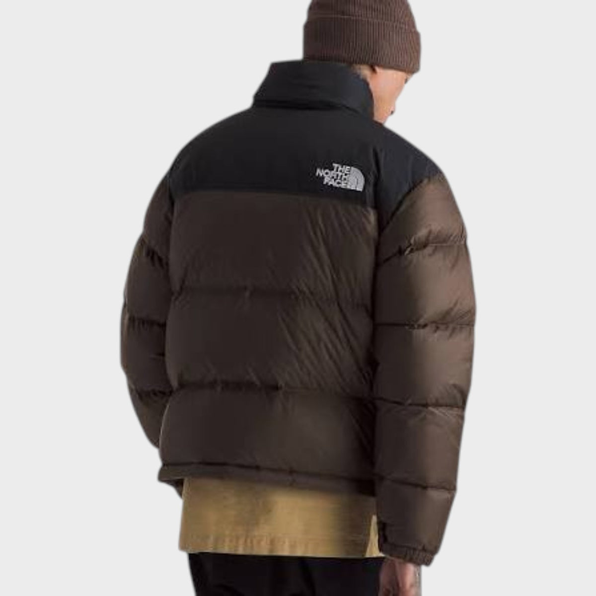 1996 Retro Nuptse Jacket Smokey Brown TNF Black