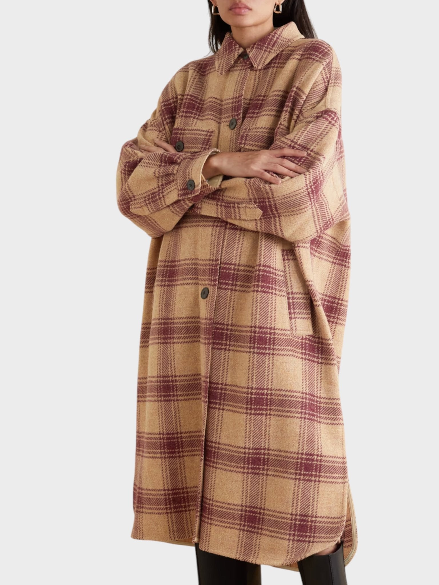 Isabel Marant ÉTOILE Fontiali oversized checked wool coat - Supplied FashionChloé