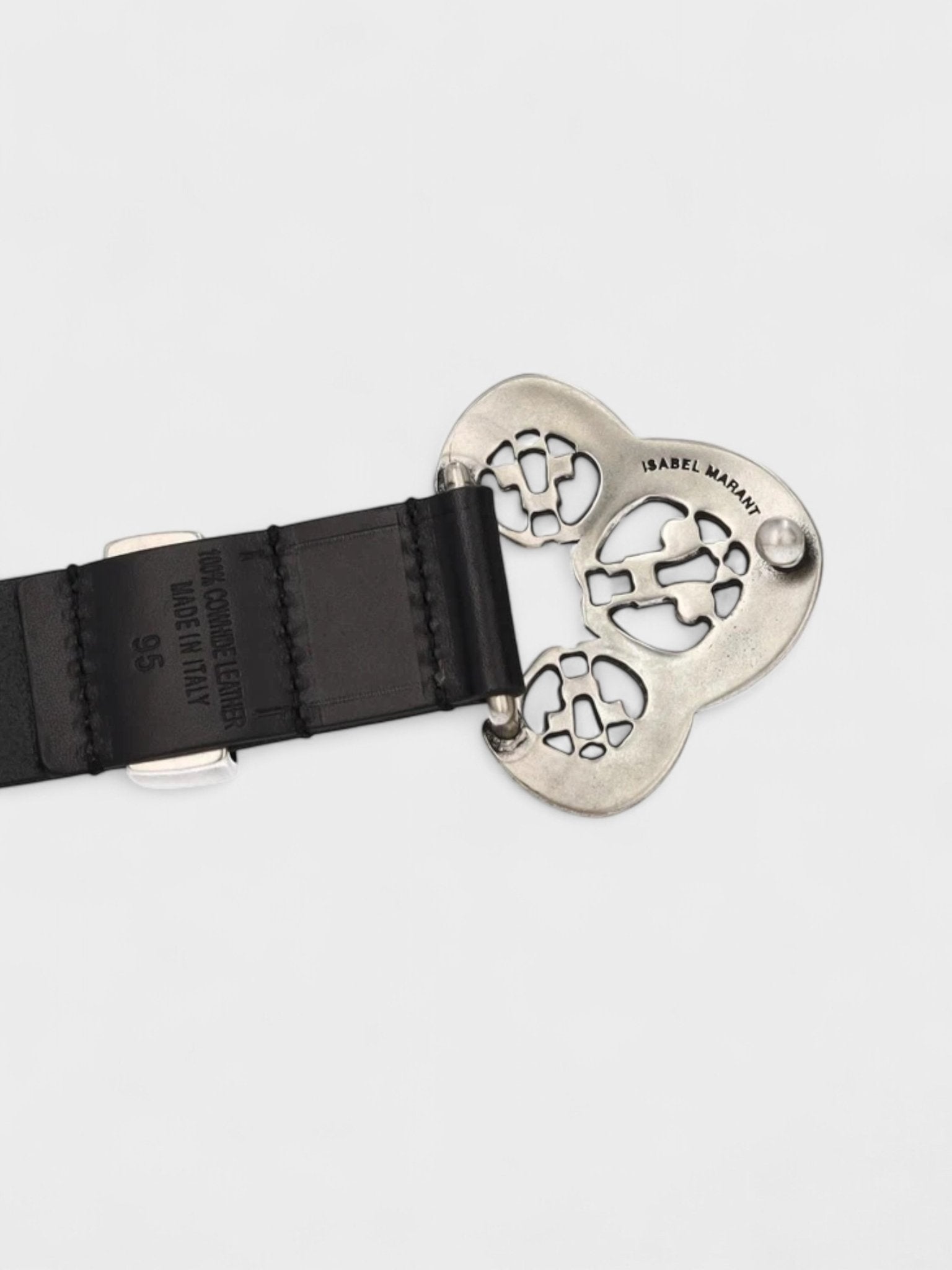 Isabel Marant Louama Belt Black Leather Silver Buckle - Supplied FashionIsabel Marant