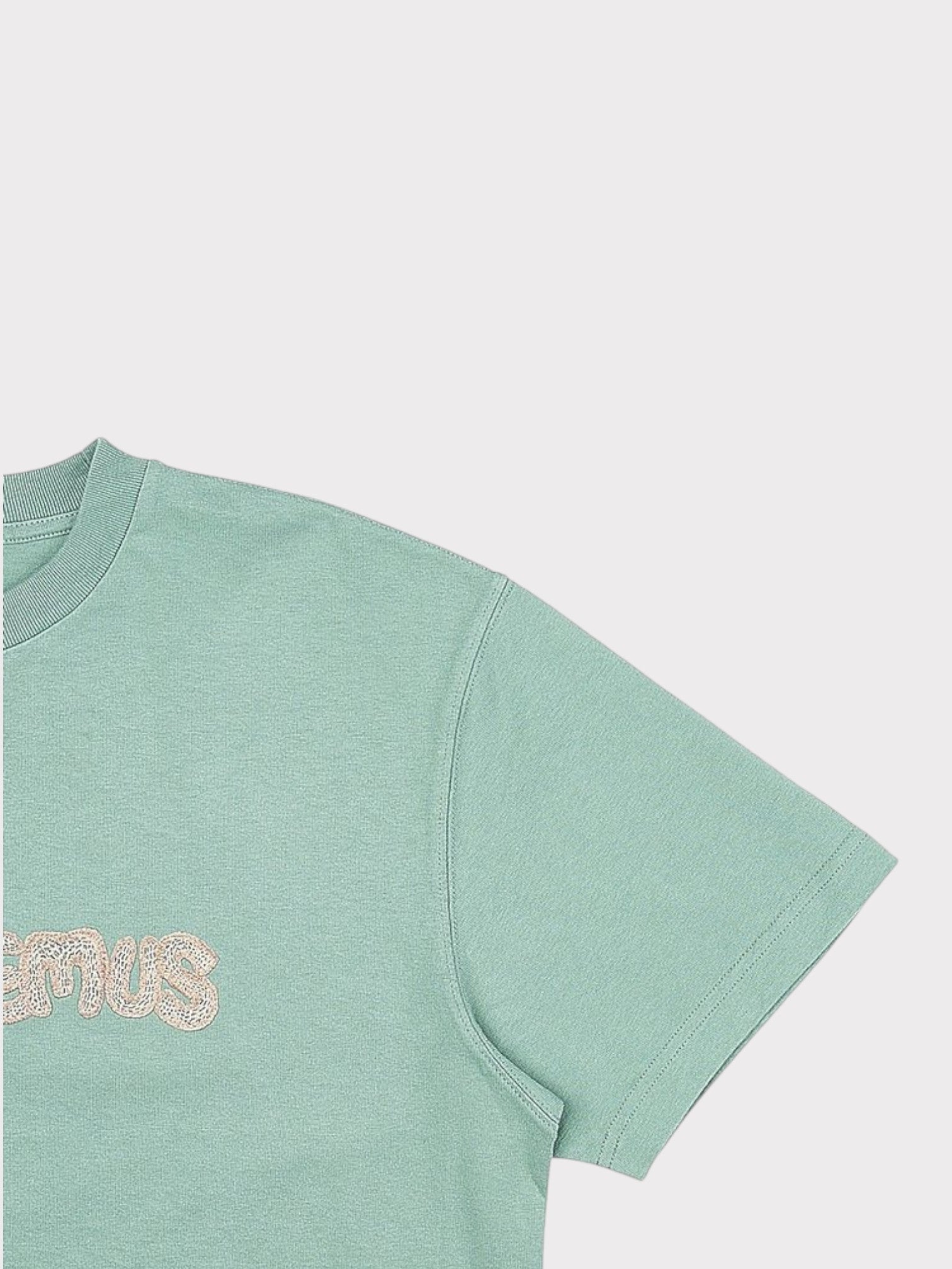 Jacquemus Le T-Shirt Raphia Print Macrame Logo Green - Supplied FashionJACQUEMUS