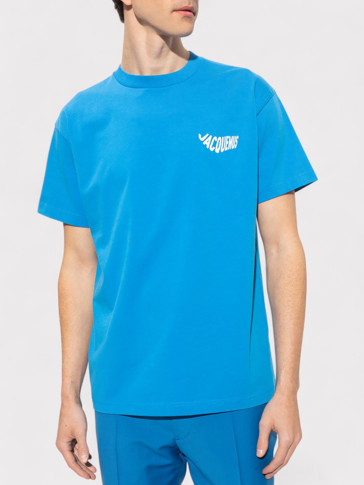 Jacquemus Le T-Shirt Vague Print Logo Wave Blue - Supplied FashionJACQUEMUS