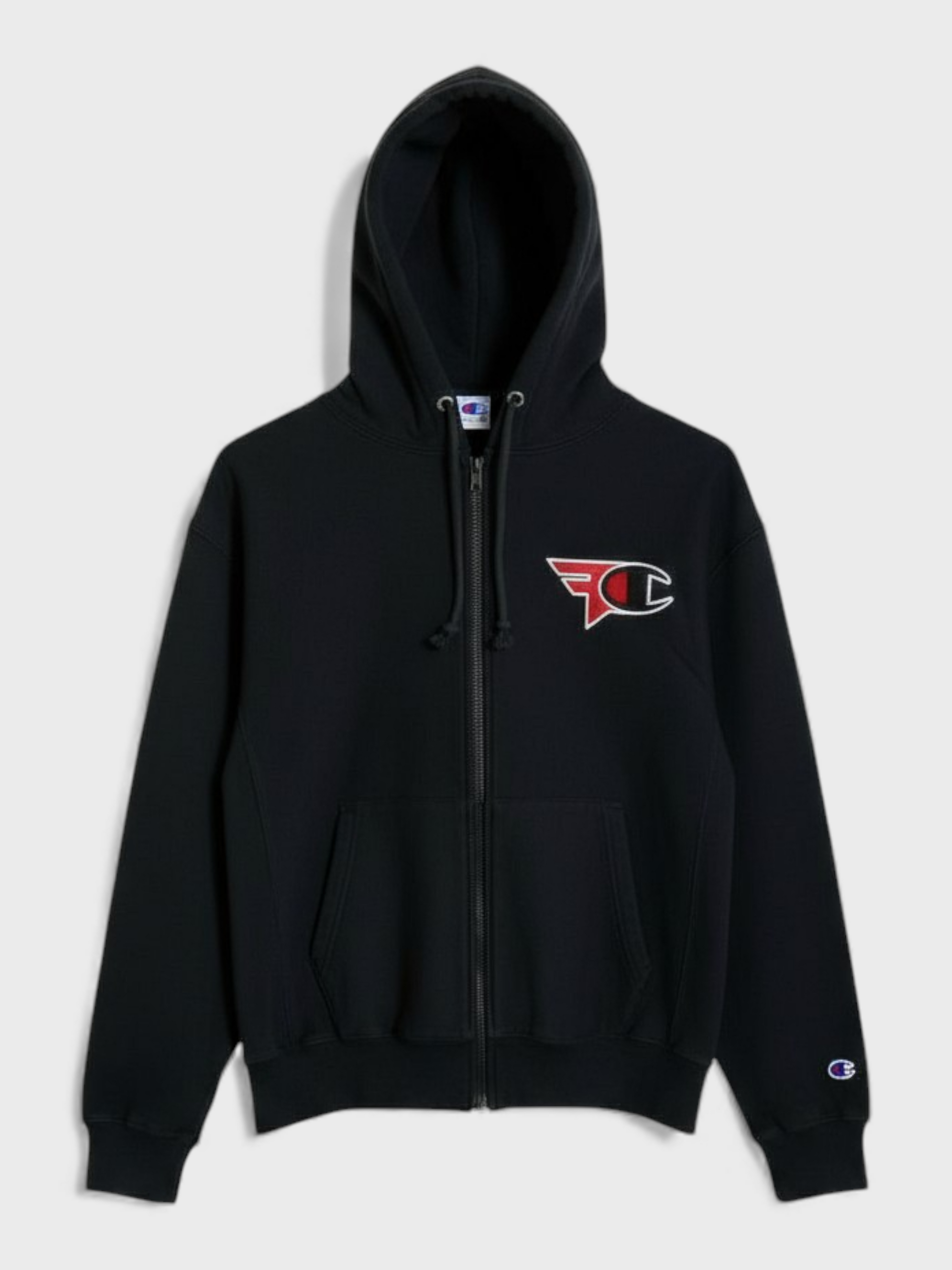 Champion x Faze Clan Zip Up Hoodie Black