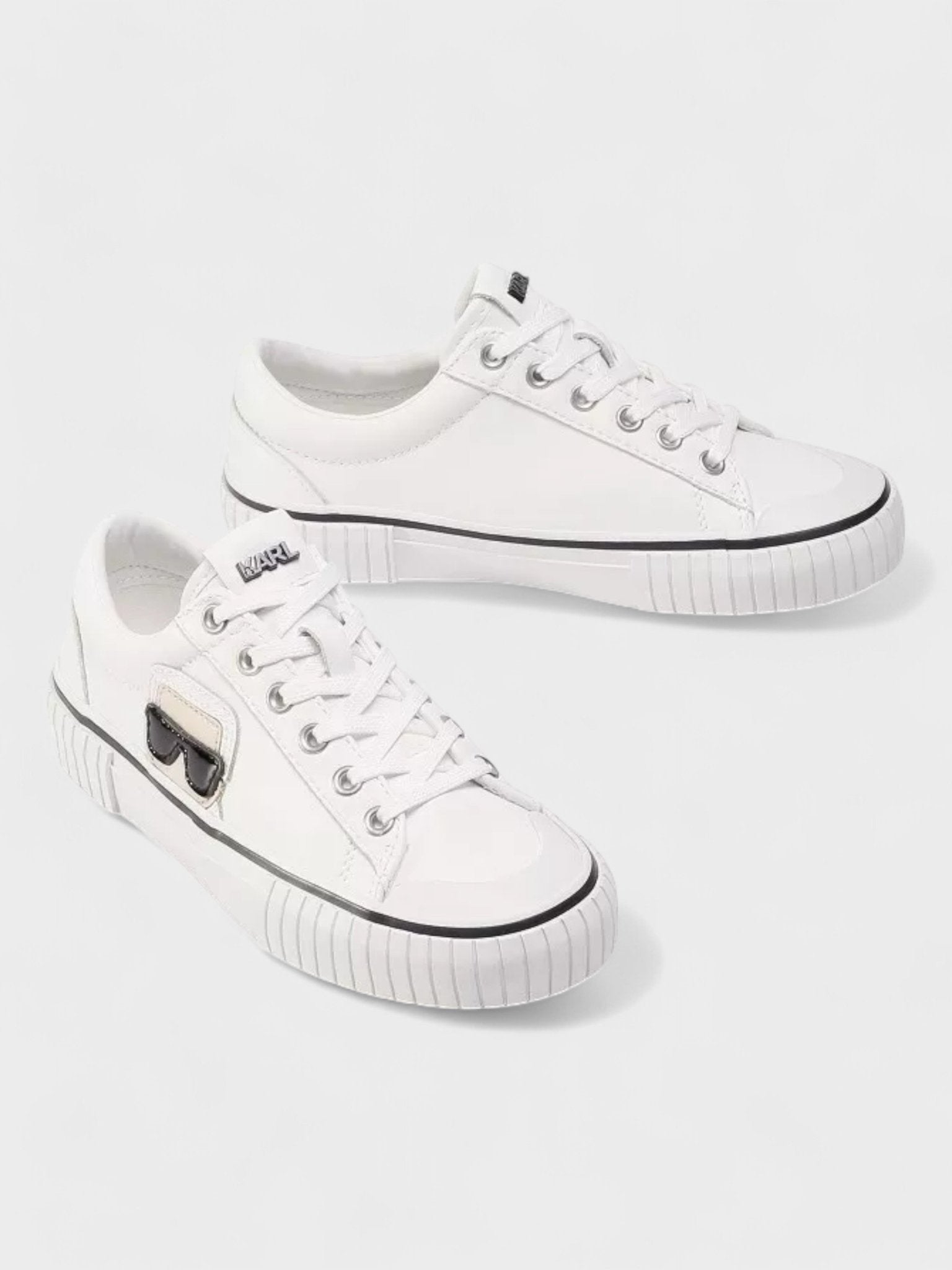 KARL LAGERFELD KAMPUS 2 WHITE LEATHER TRAINERS - Supplied FashionKarl Lagerfeld