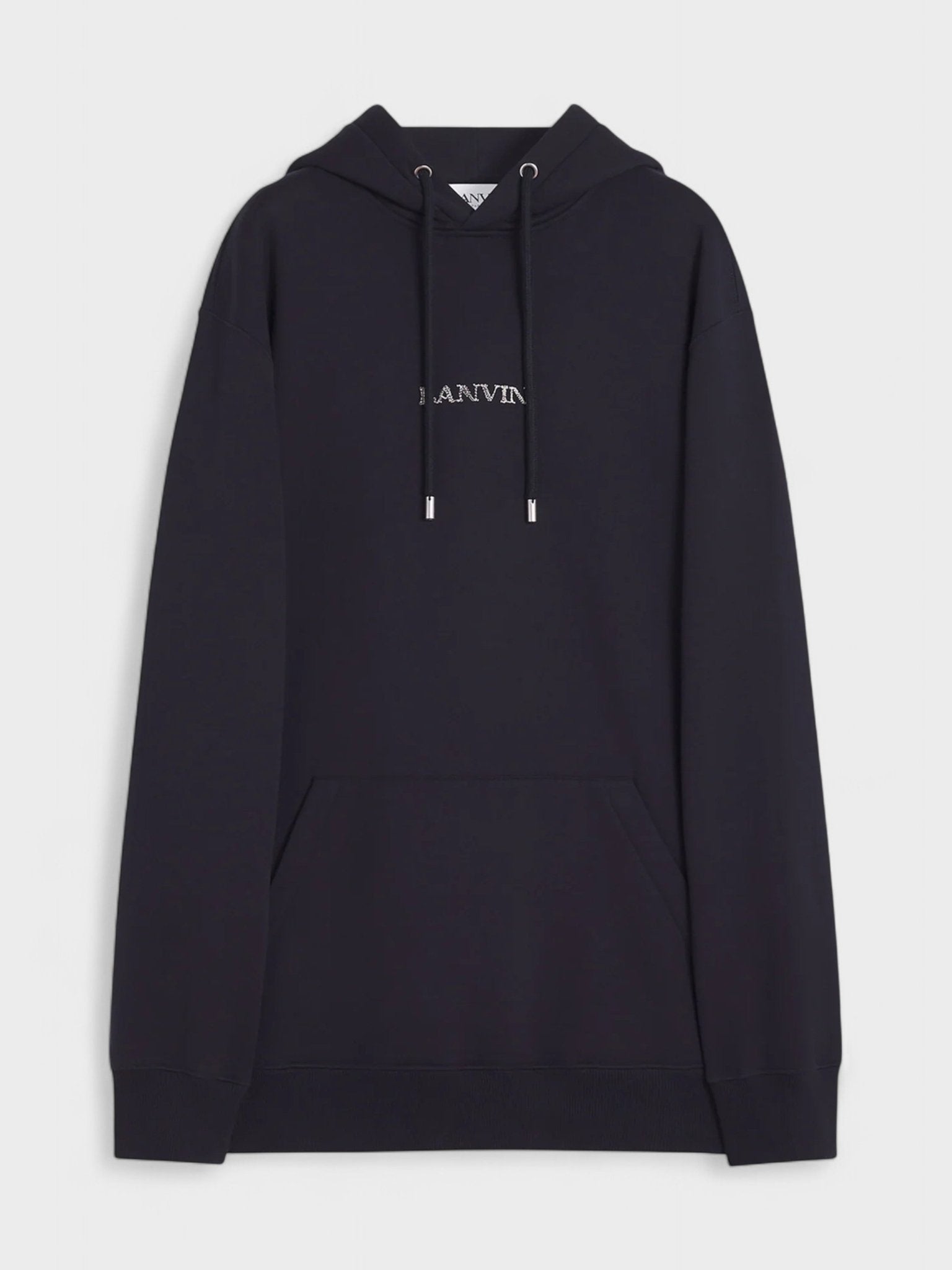 Lanvin Embroidered Loose Logo Hoodie Black - Supplied FashionLanvin