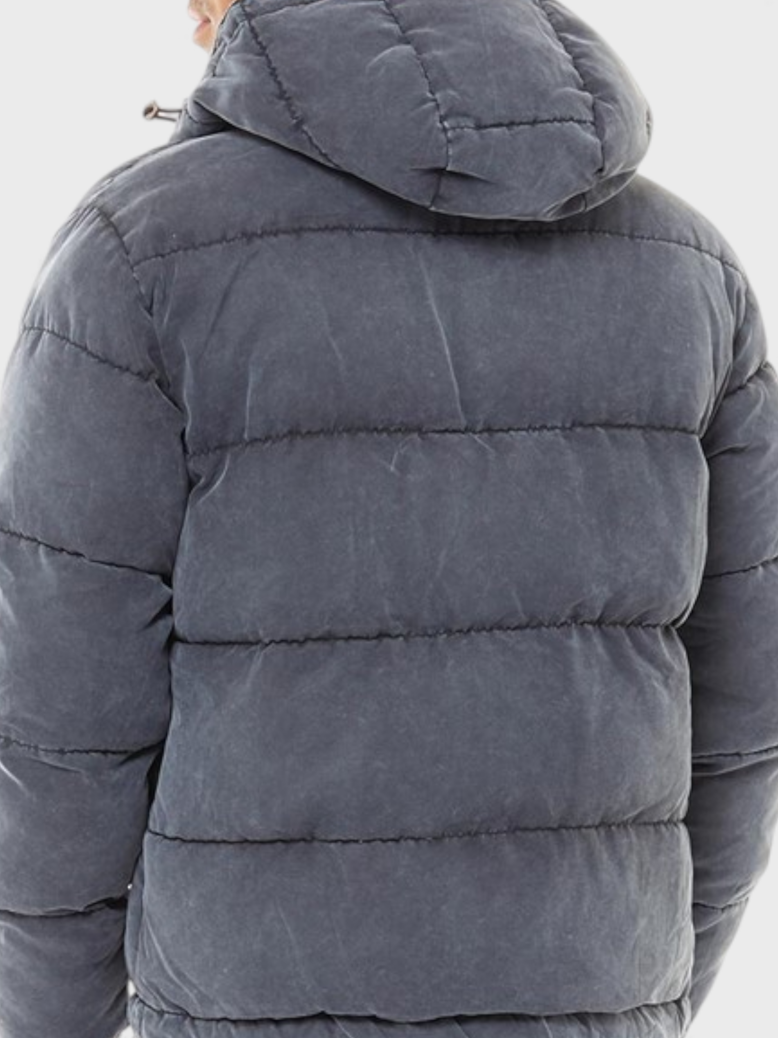 Lyle & Scott Washed Funnelled Puffer Jacket Dark Navy