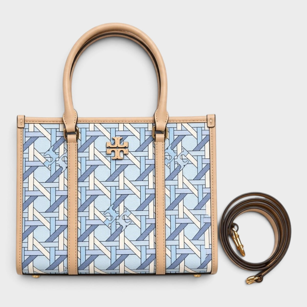 Blake Basketweave Small Tote Blue