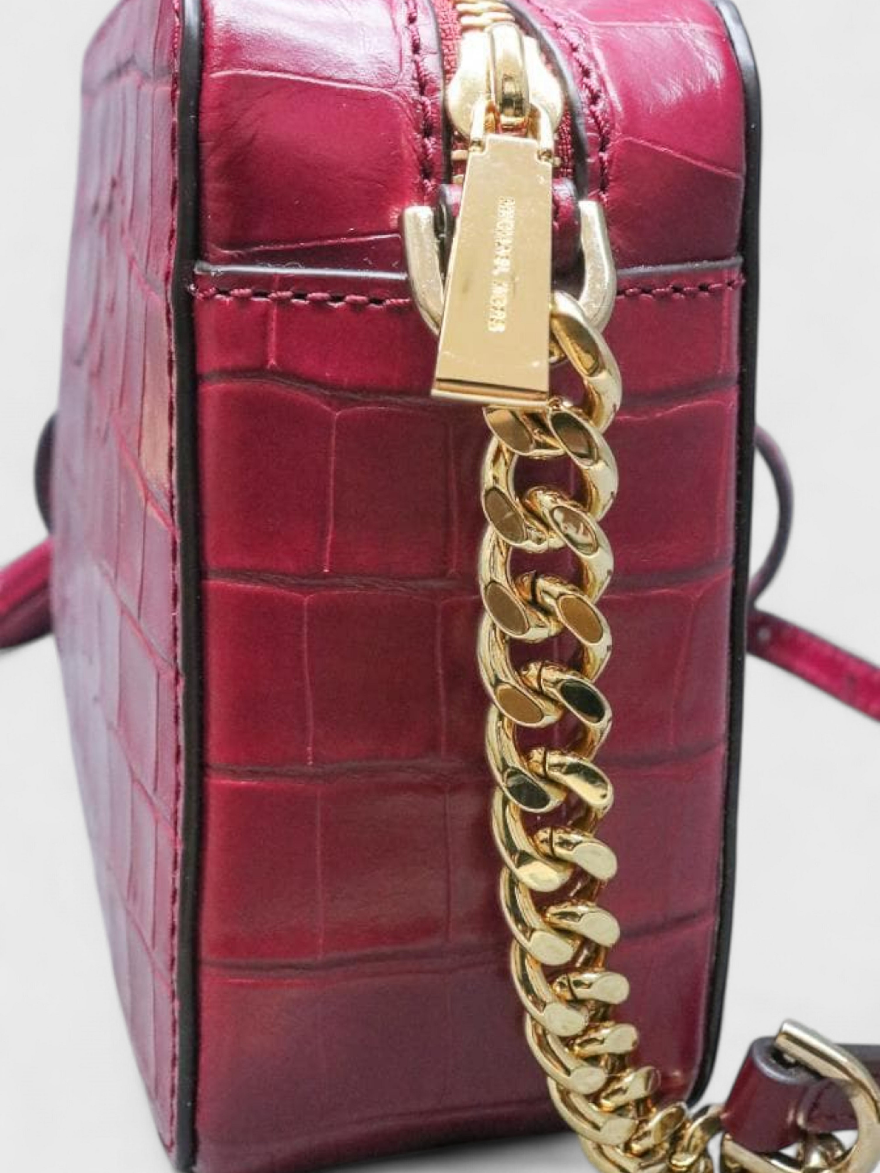 Michael Kors Ginny Medium Crocodile Embossed Leather Crossbody Bag