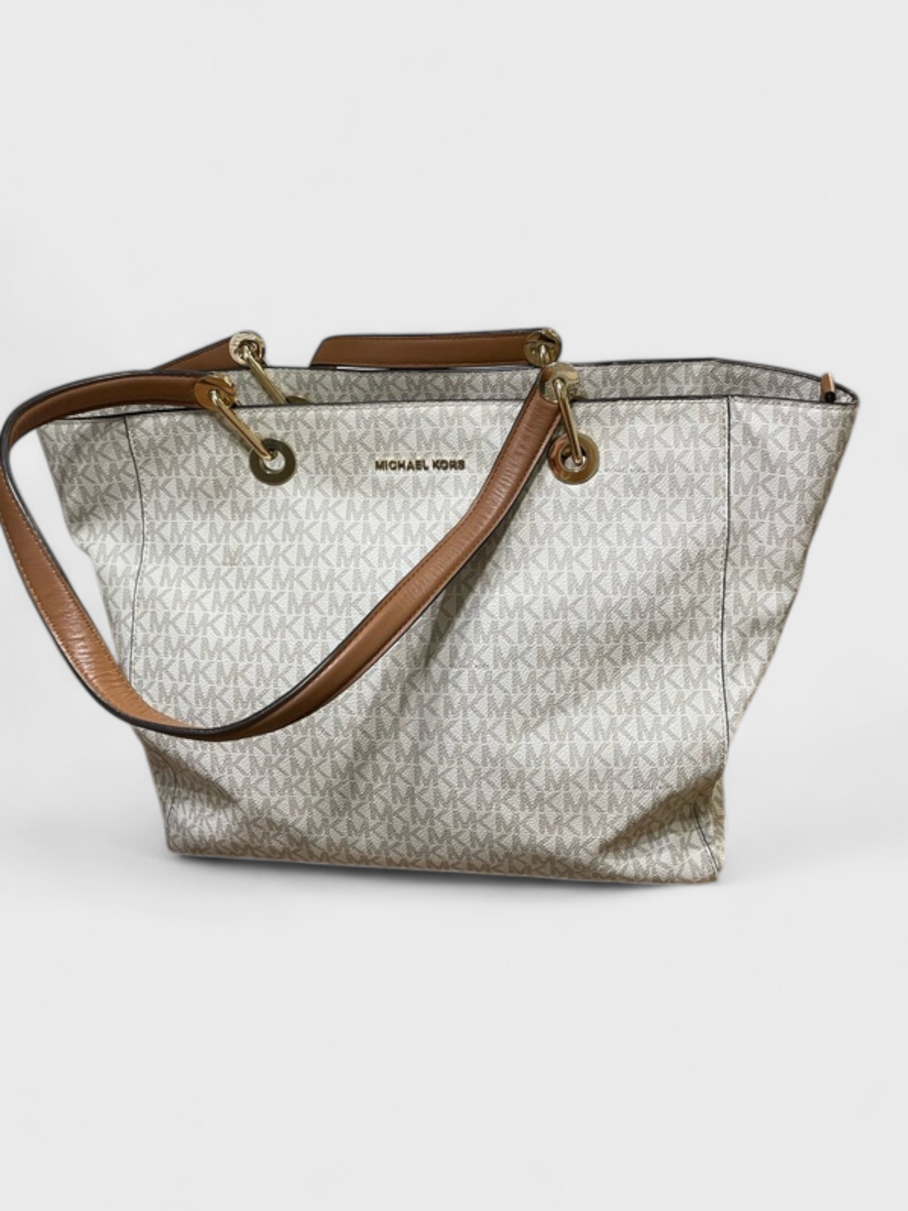 Michael Kors Raven Signature Tote Bag Tan