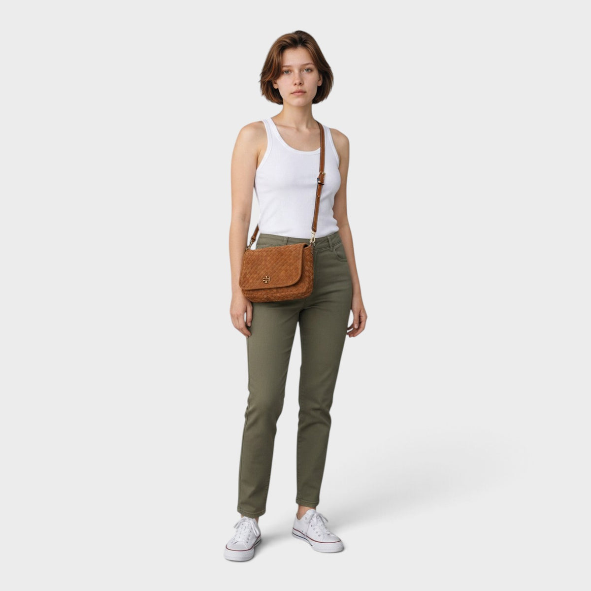 Thea Woven Suede Flap Chicory Brown