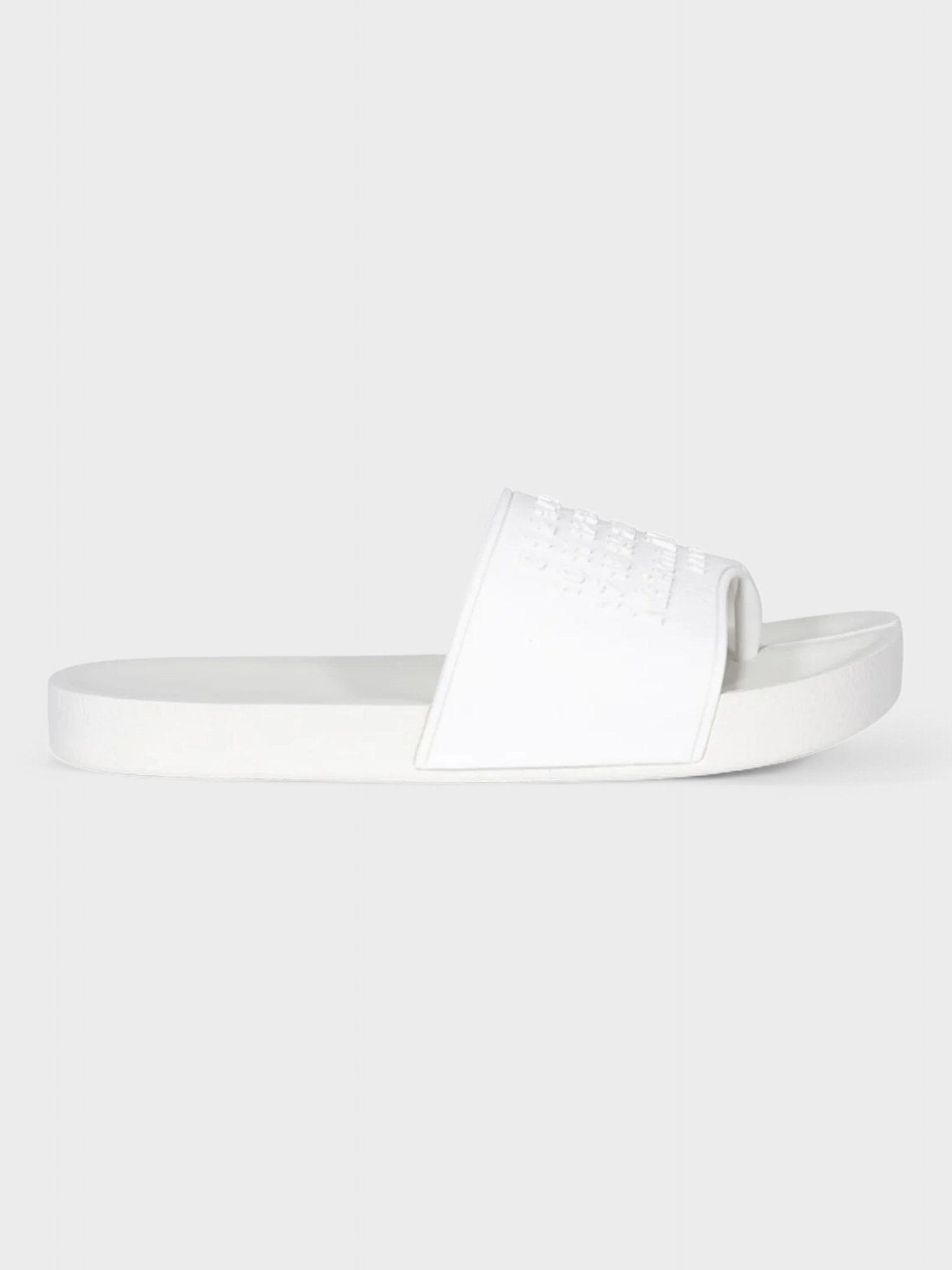 Maison Margiela Embossed Logo Tabi Sliders White - Supplied FashionMaison Margiela