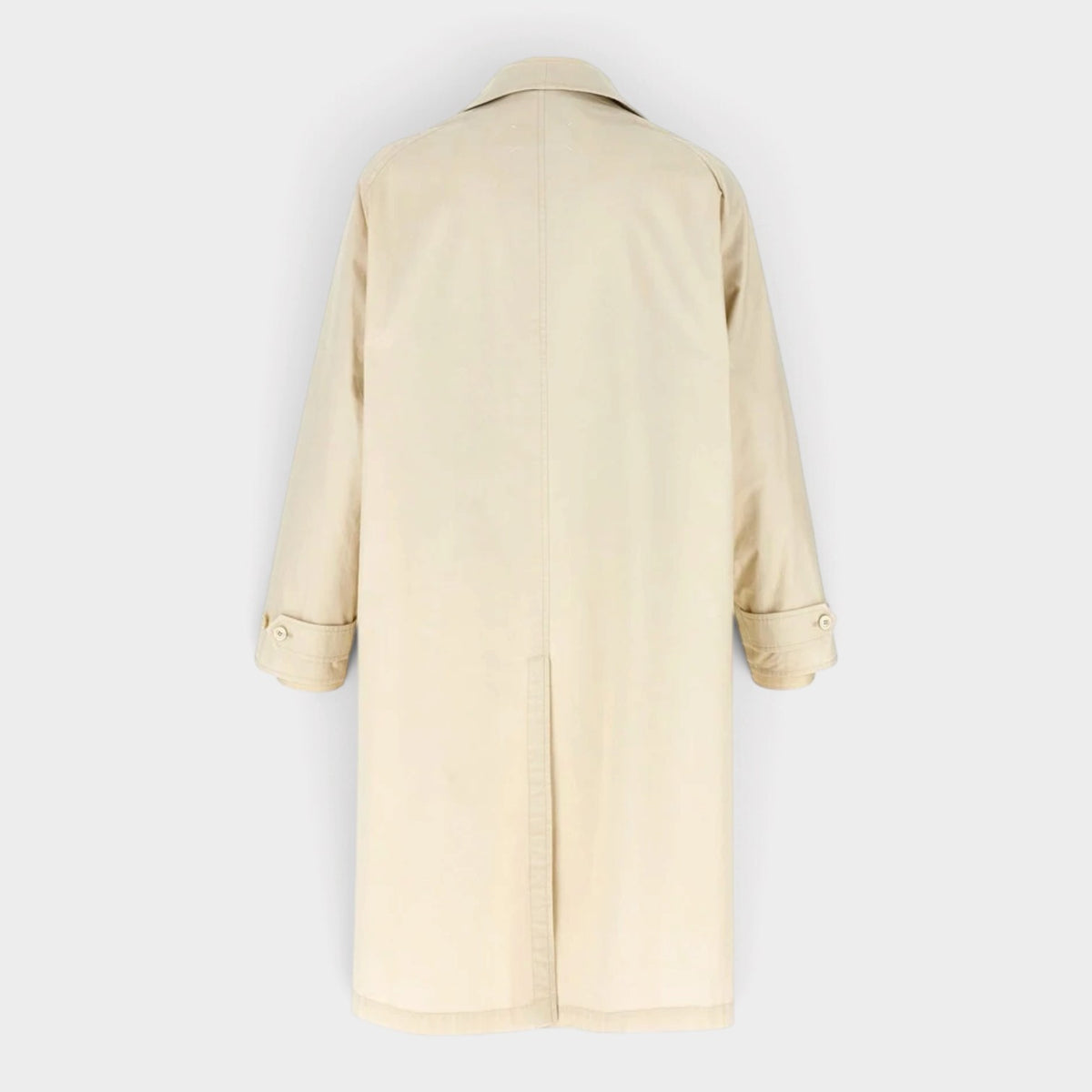 Longline Trench Coat Ivory White
