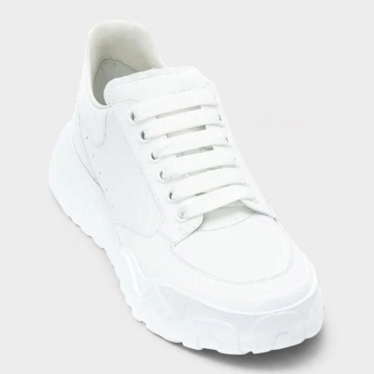 Logo Court Trainers White Leather