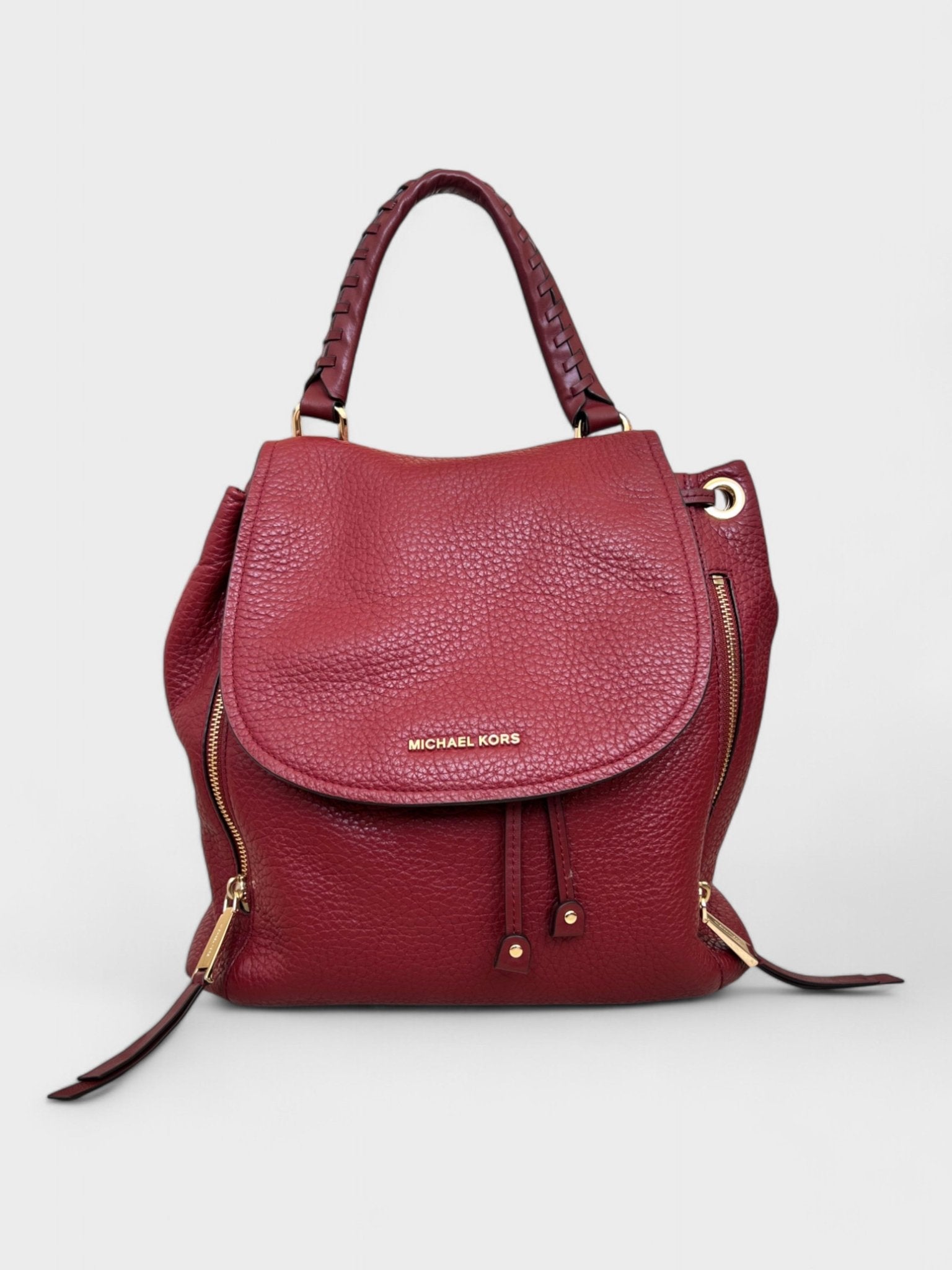 Michael Kors Viv Large Leather Backpack Red - Supplied FashionMichael Kors