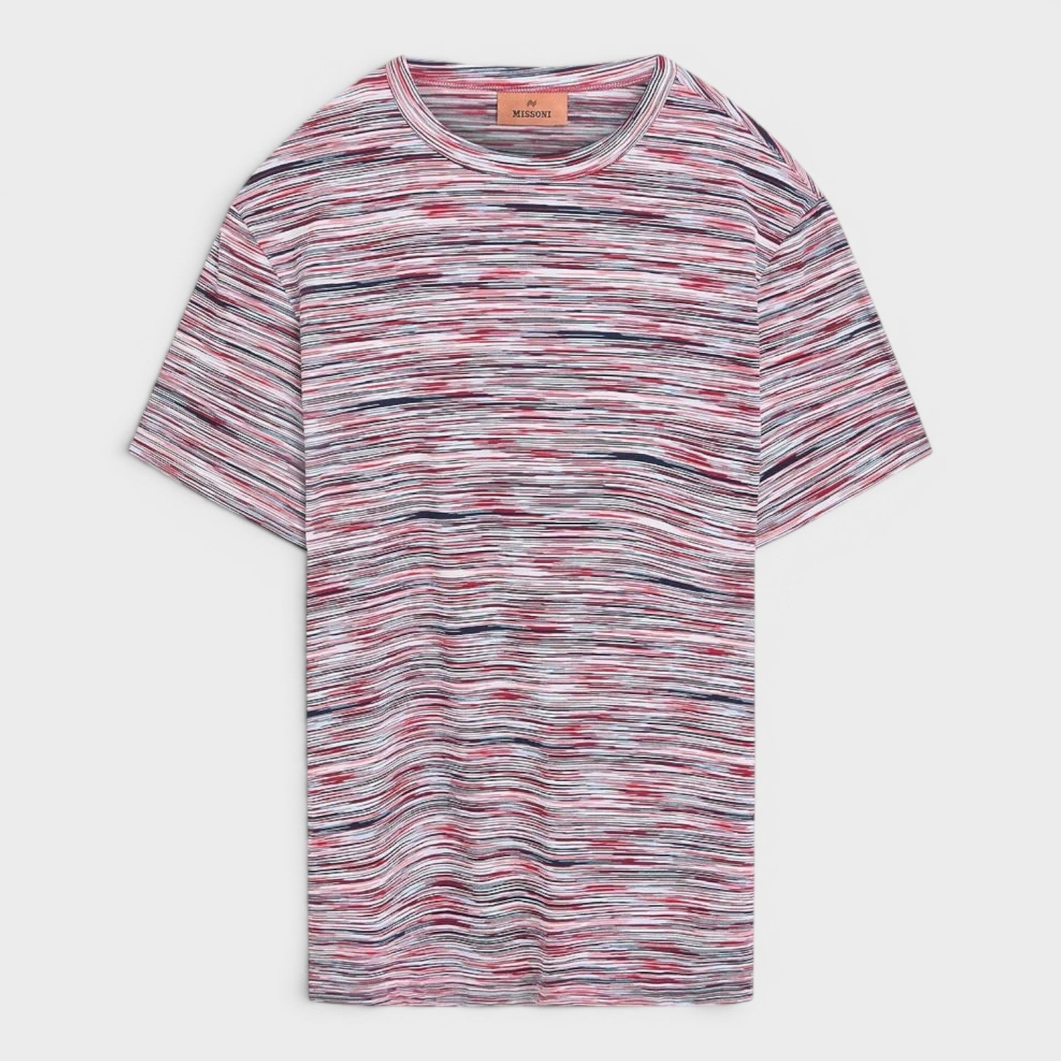 Space-Dyed Cotton T-Shirt Red Blue
