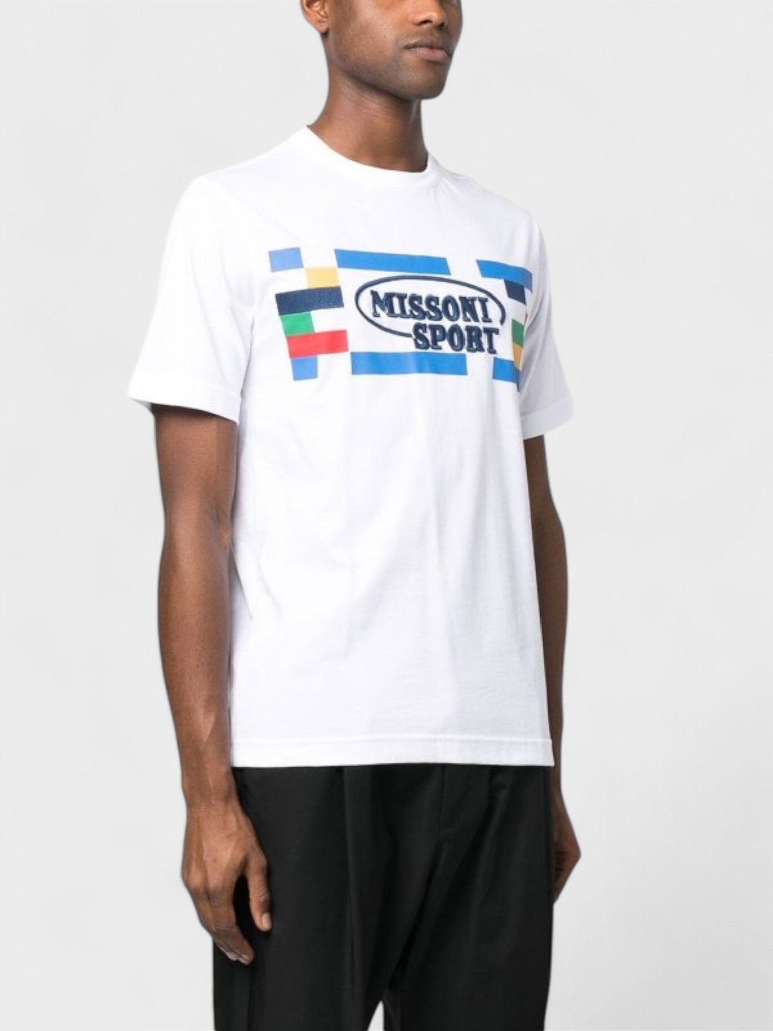 Missoni Sport Cotton Crewneck T-shirt Logo White - Supplied FashionMissoni