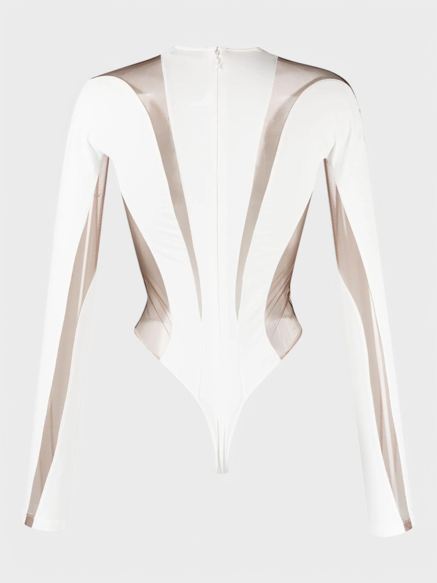 Mugler Bodysuit White Nude 01 - Supplied FashionMugler