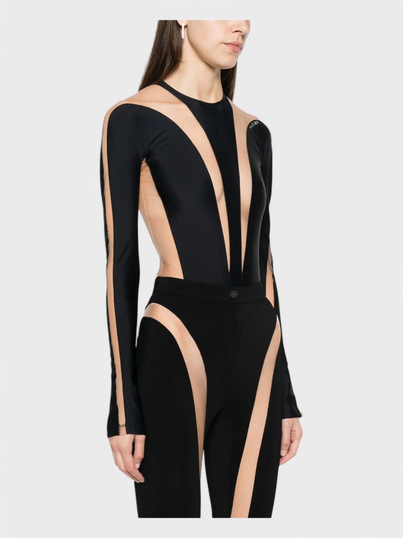 Mugler Illusion Bodysuit Black Nude 02 - Supplied FashionMugler