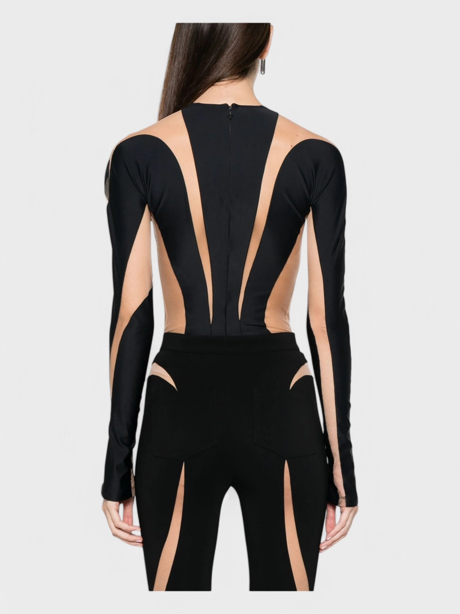 Mugler Illusion Bodysuit Black Nude 02 - Supplied FashionMugler