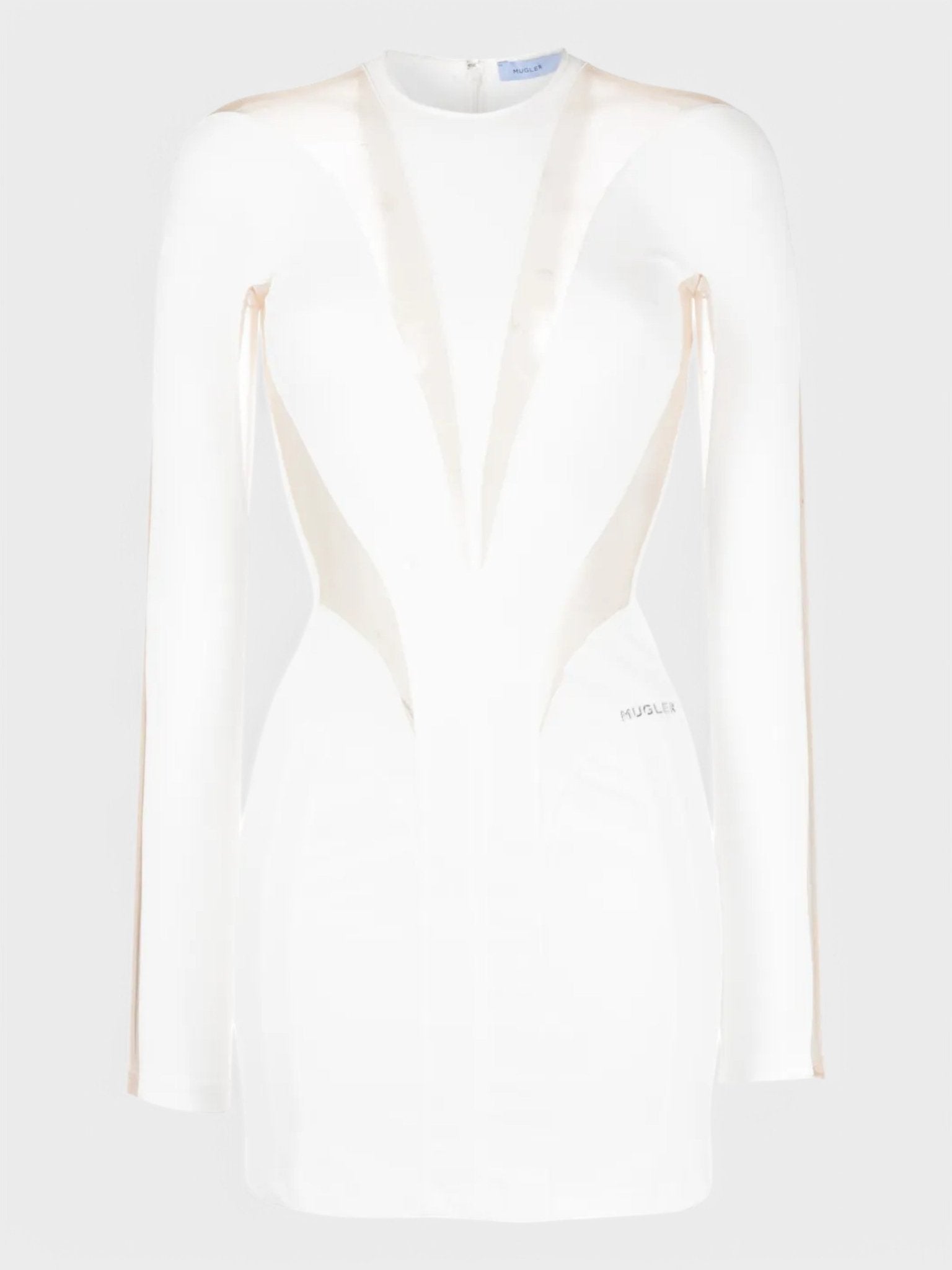 Mugler Illusion Dress Ivory Nude 01 - Supplied FashionMugler